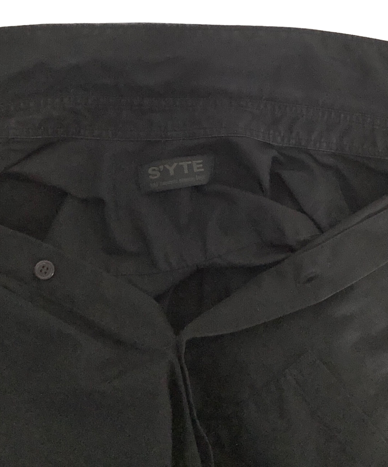 S’YTE YOHJI YAMAMOTO (サイト ヨウジヤマモト) レギュラーブロードシャツ ブラック サイズ:3