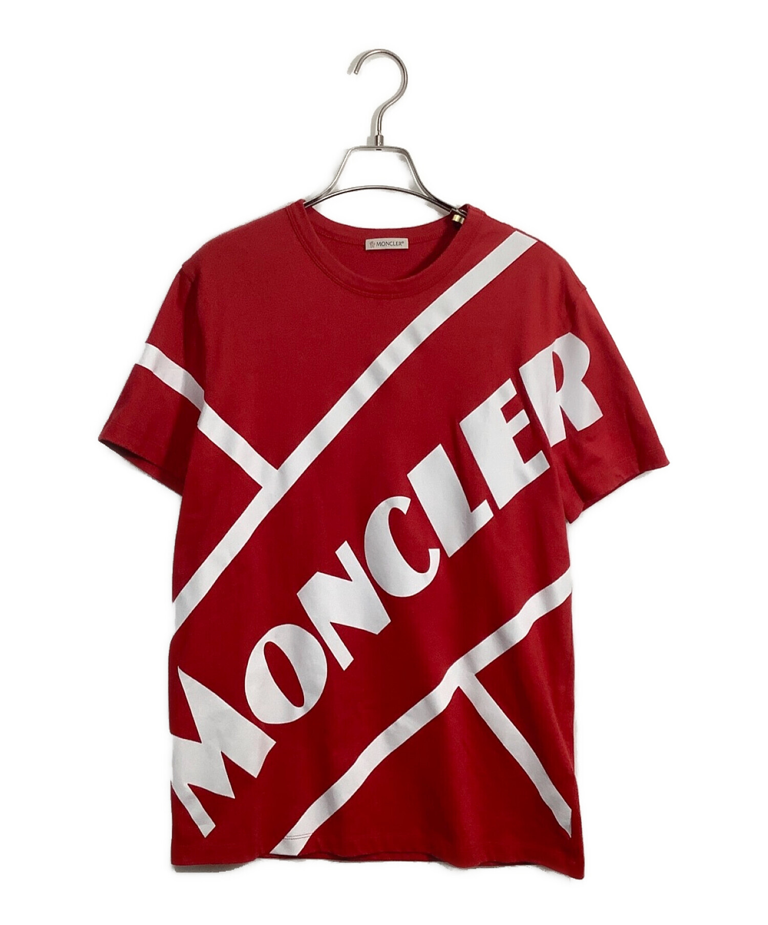 MONCLER (モンクレール) MAGLIA T-SHIRT レッド×ホワイト サイズ:M