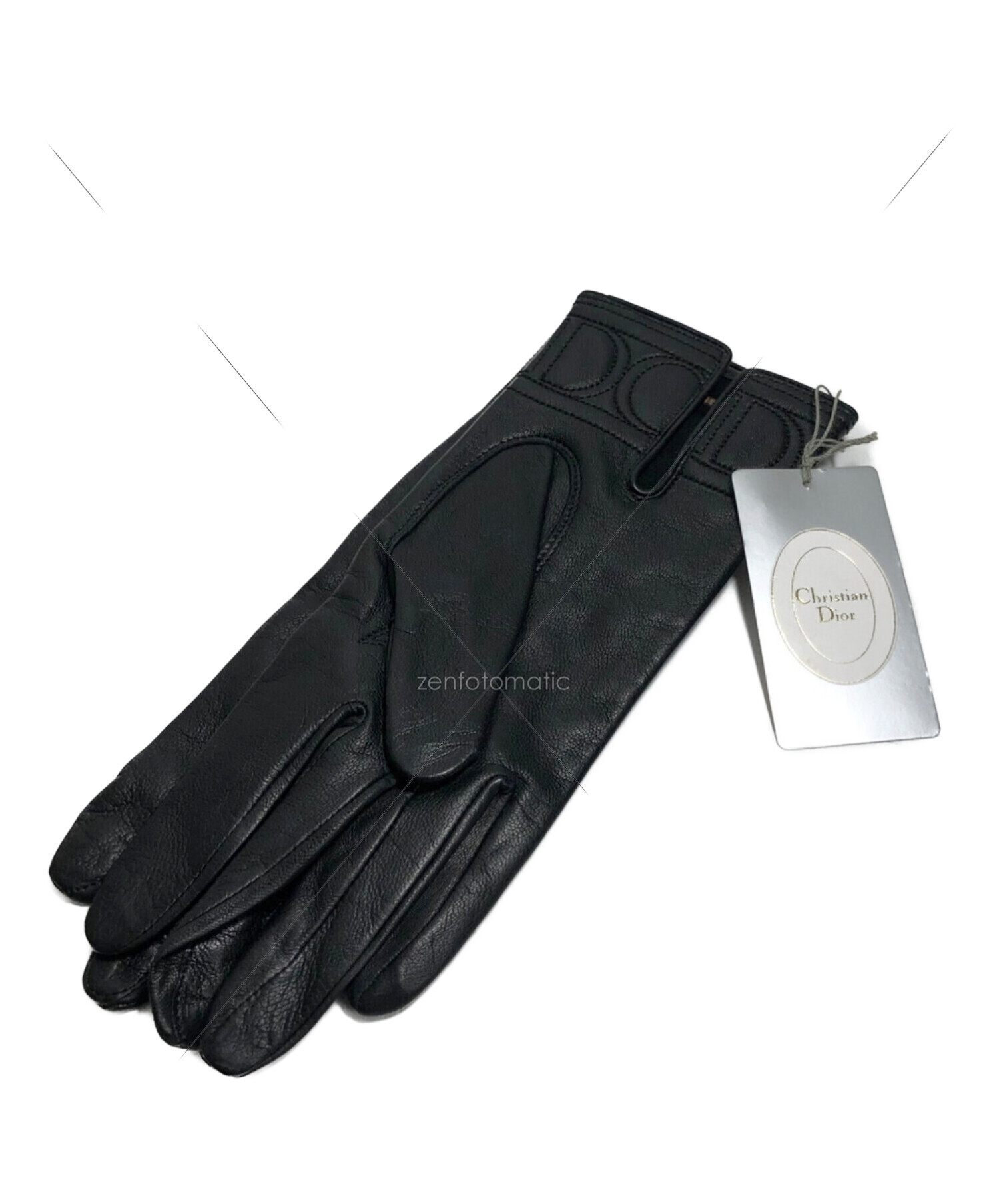 ヴィンテージ　クリスチャンディオール  革手袋　レザーグローブ　ブラック