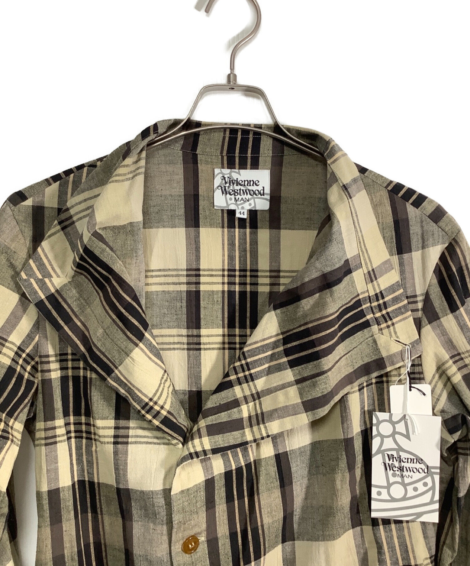 Vivienne Westwood man (ヴィヴィアン ウェストウッド マン) リネン混変形ロングシャツ ベージュ サイズ:44 未使用品