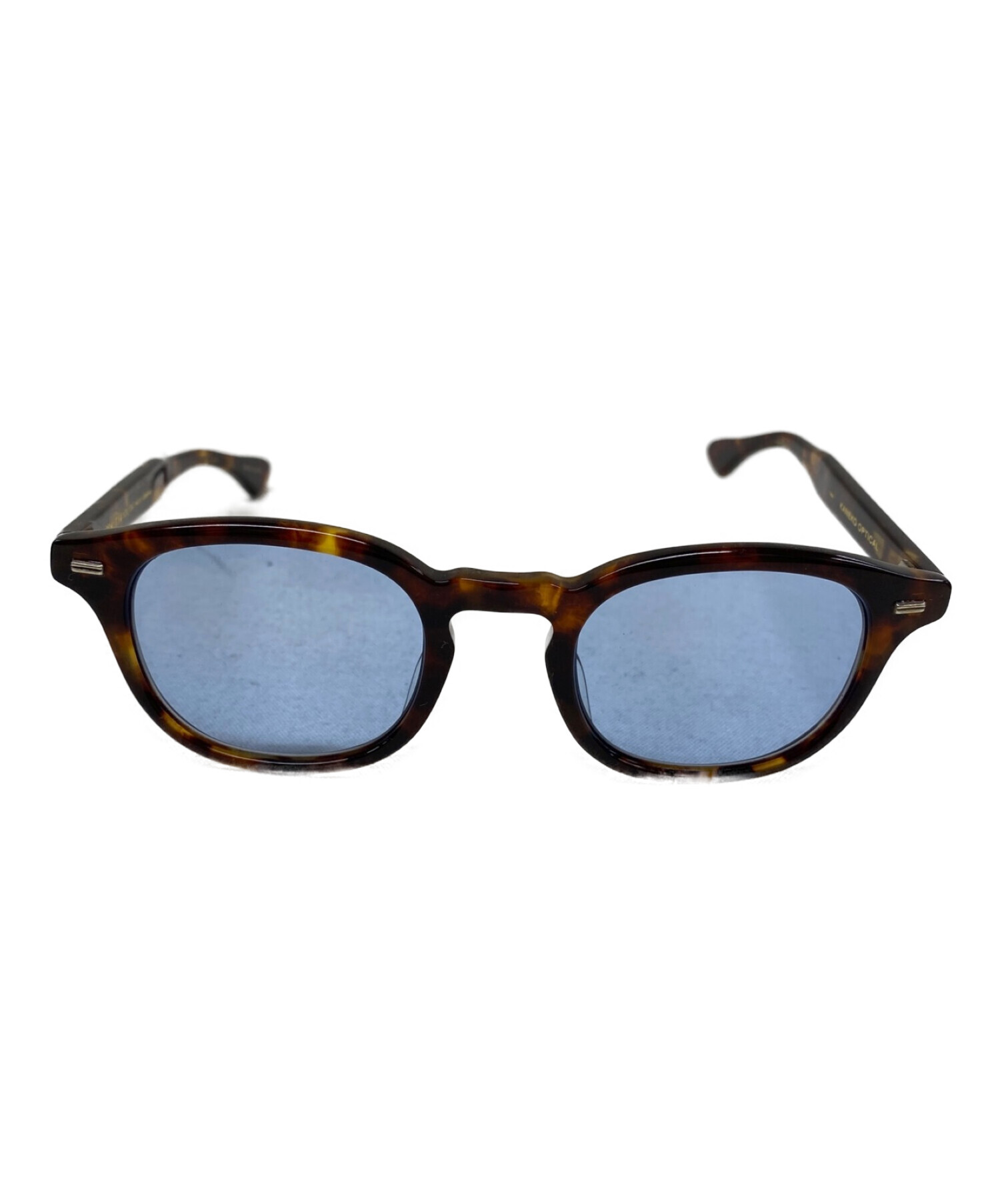 金子眼鏡 (カネコメガネ) BEAUTY&YOUTH (ビューティーアンドユース) 伊達眼鏡 鼈甲レンズブルー
