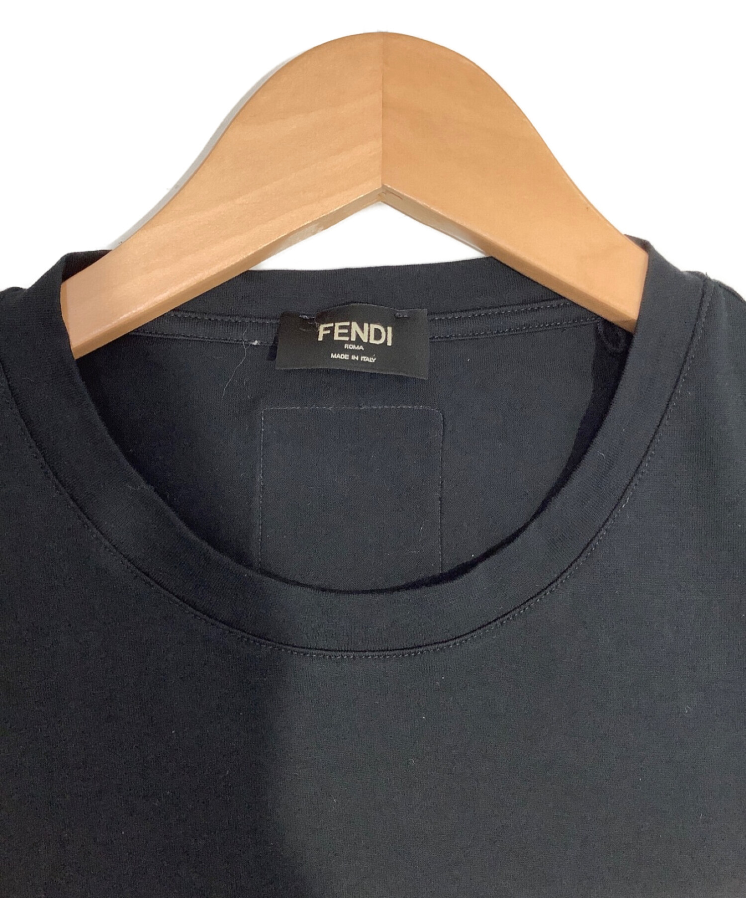中古・古着通販】FENDI (フェンディ) クルーネックTシャツ ブラック 