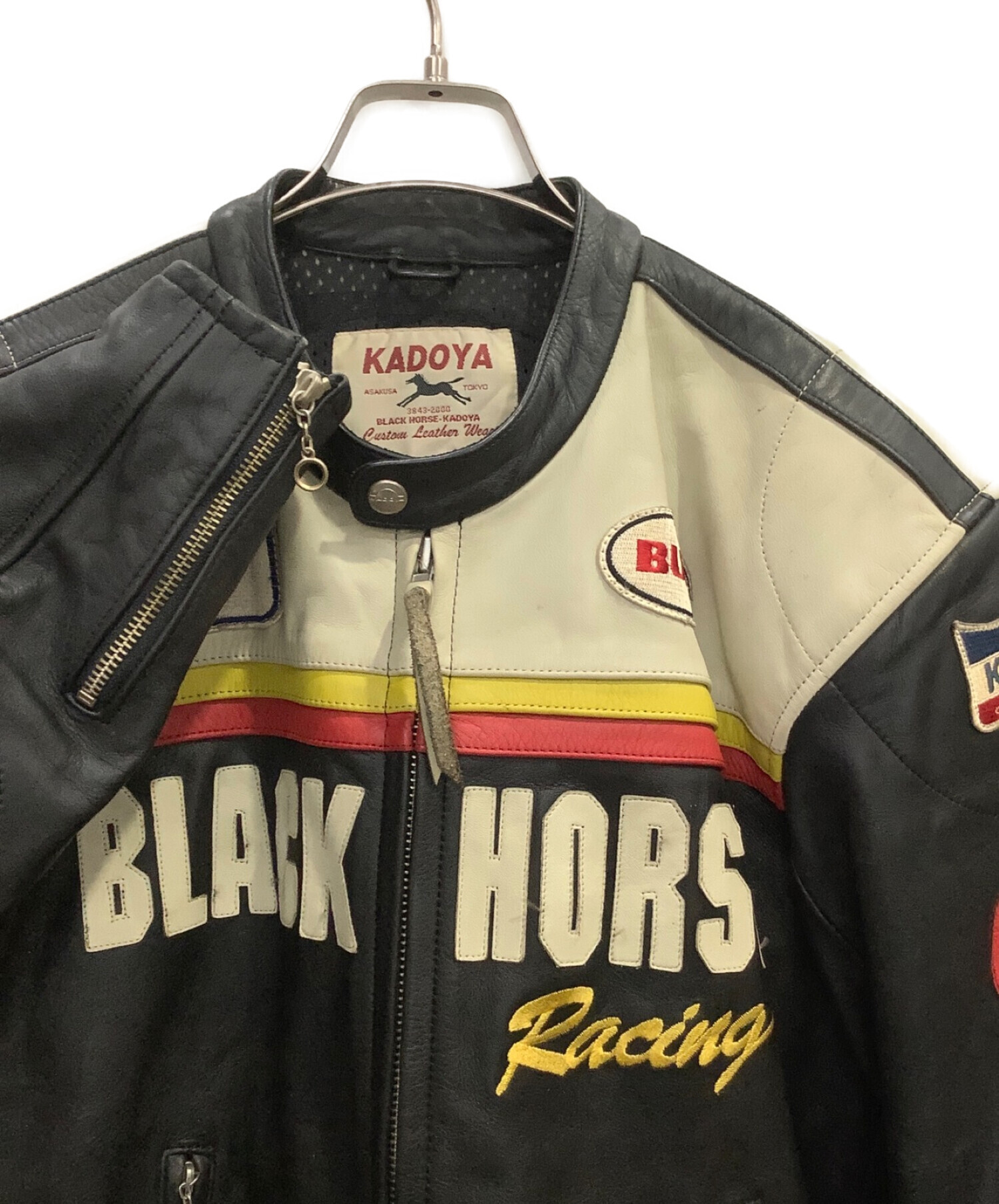 中古・古着通販】KADOYA (カドヤ) レザーライダースジャケット 