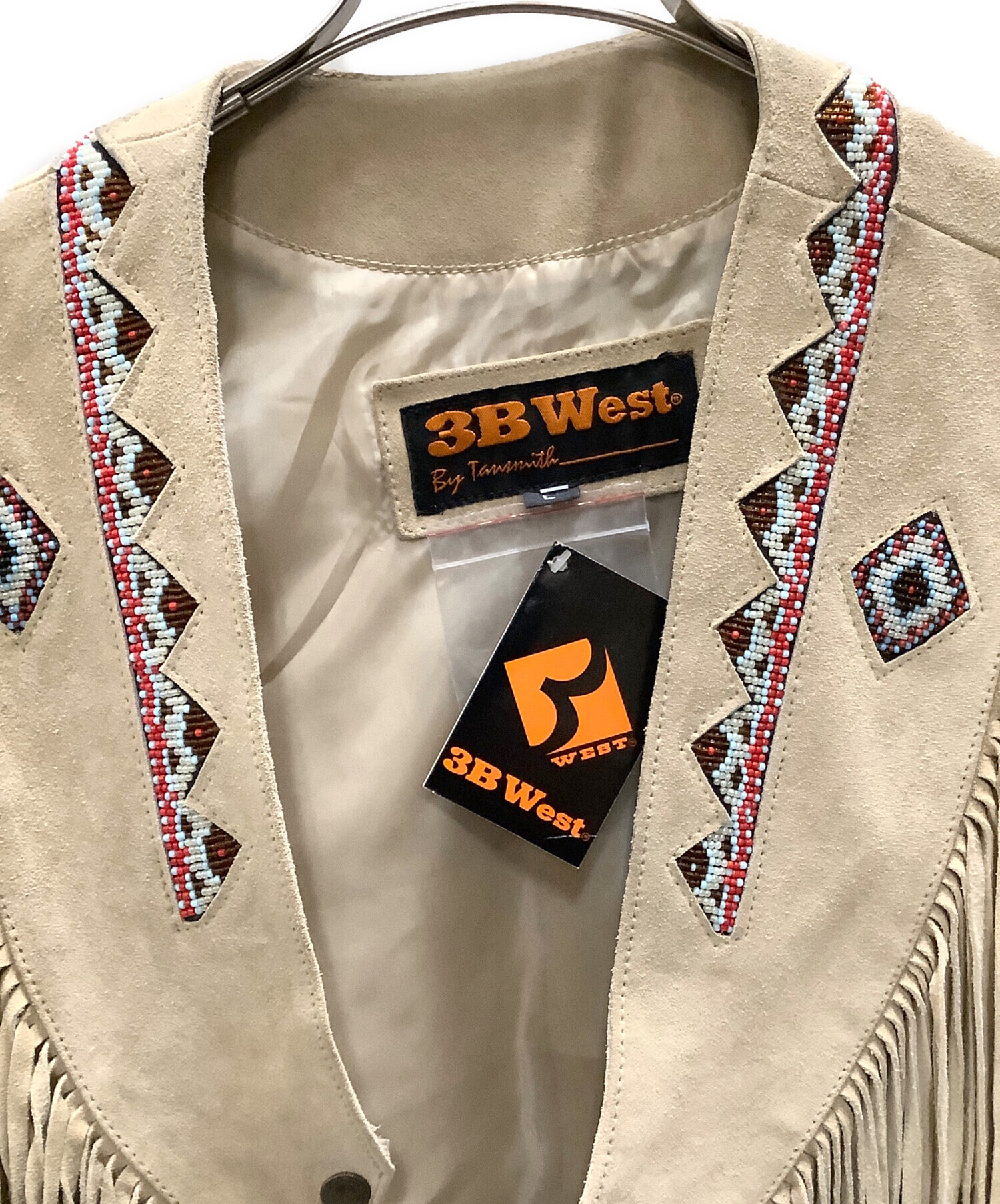 中古・古着通販】3BWEST (3Bウエスト) フリンジレザーベスト 3Bwest  