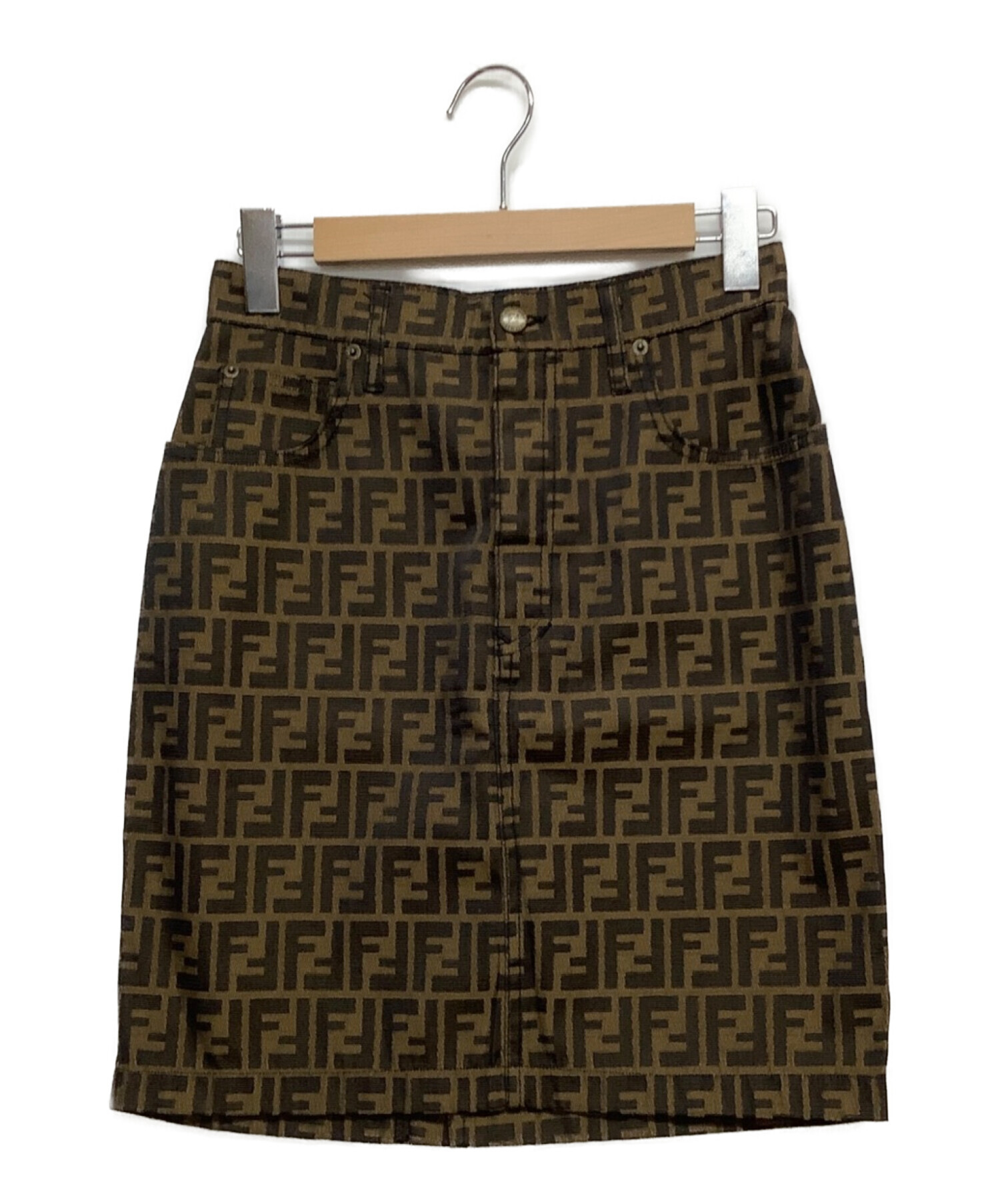 FENDI (フェンディ) スカート ブラウン サイズ:30インチ
