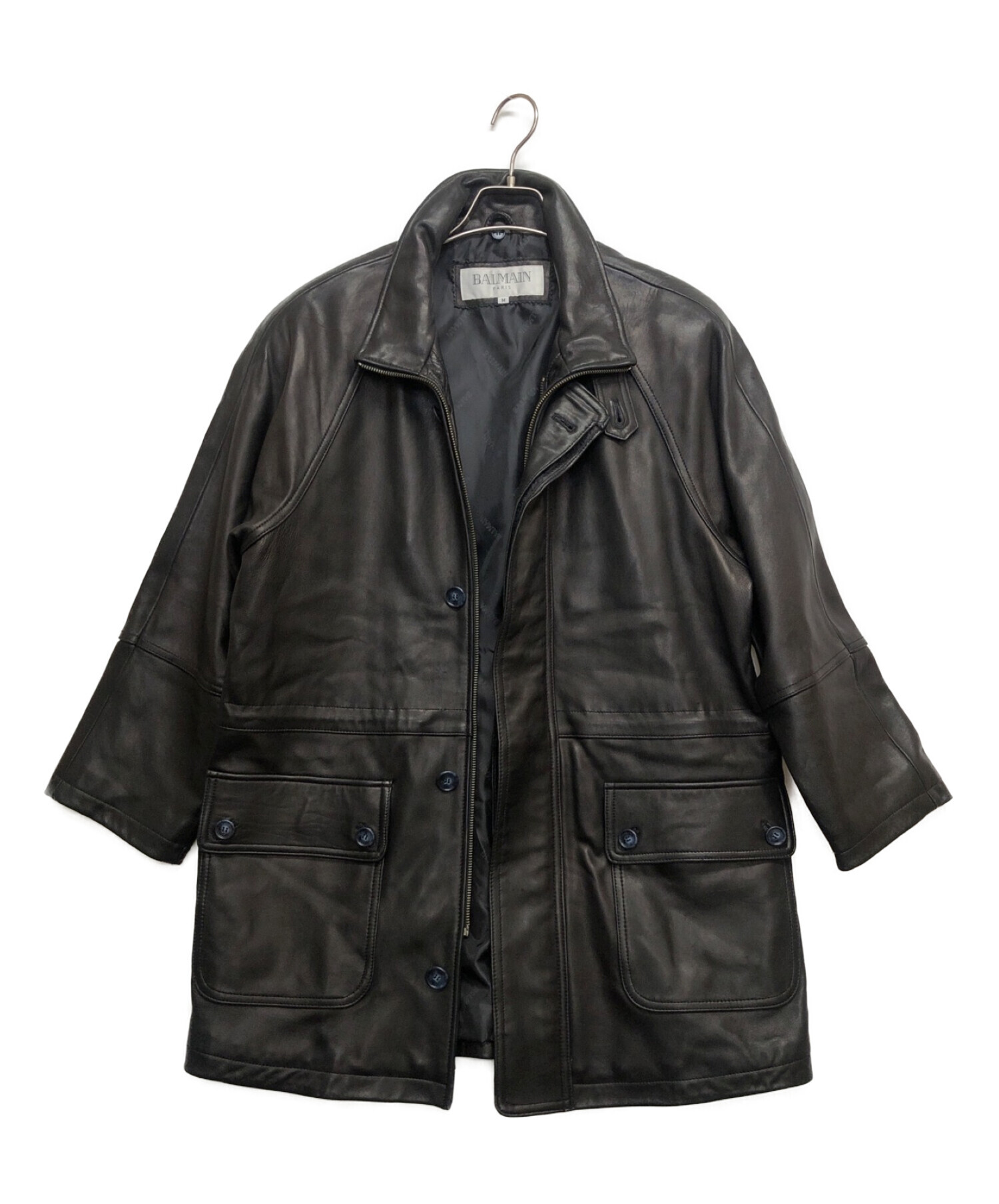 Calvin Klein レザー ジャケット ラム 羊革 ブラウン L メンズ