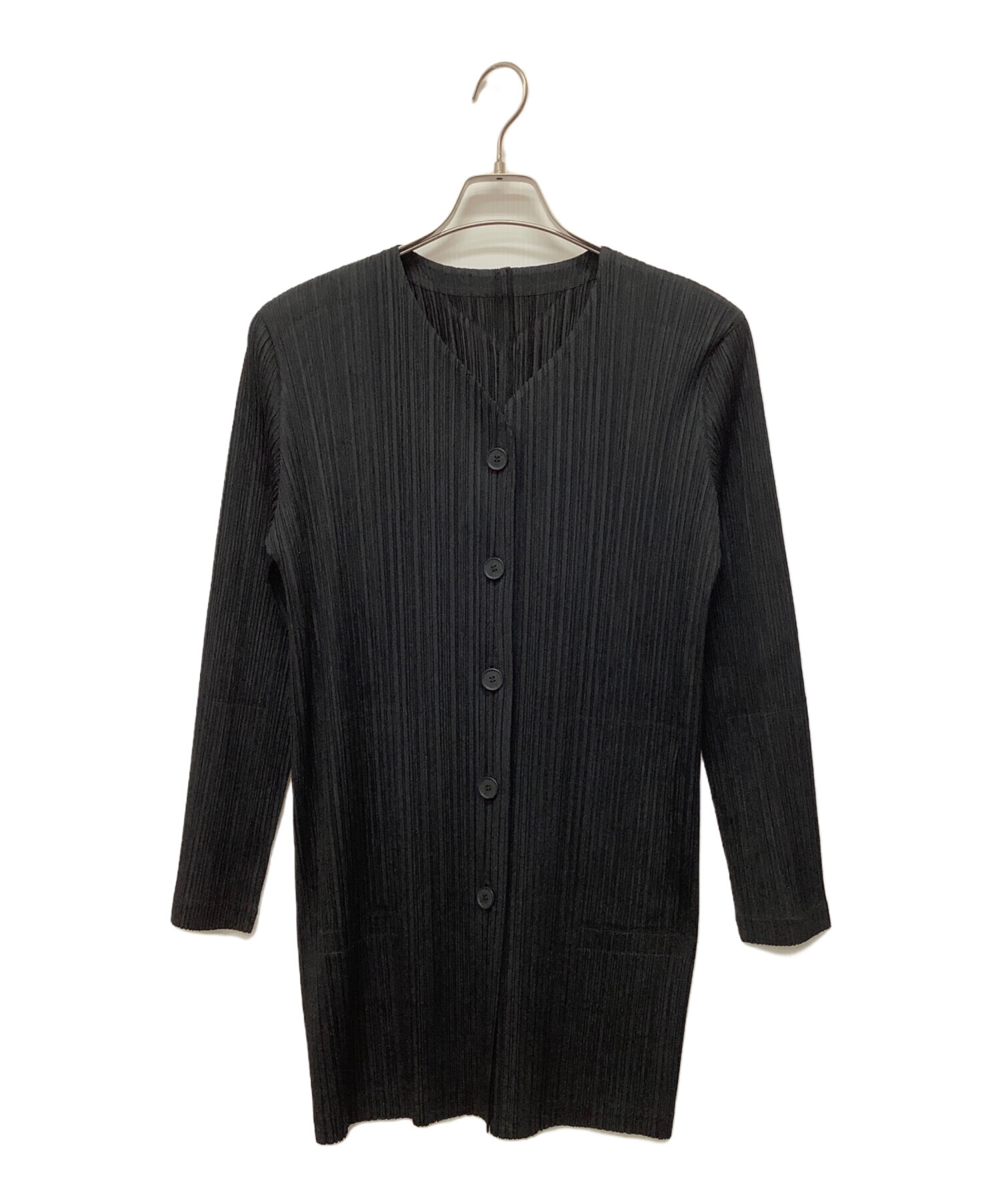プリーツプリーツ ブラックロングカーディガン