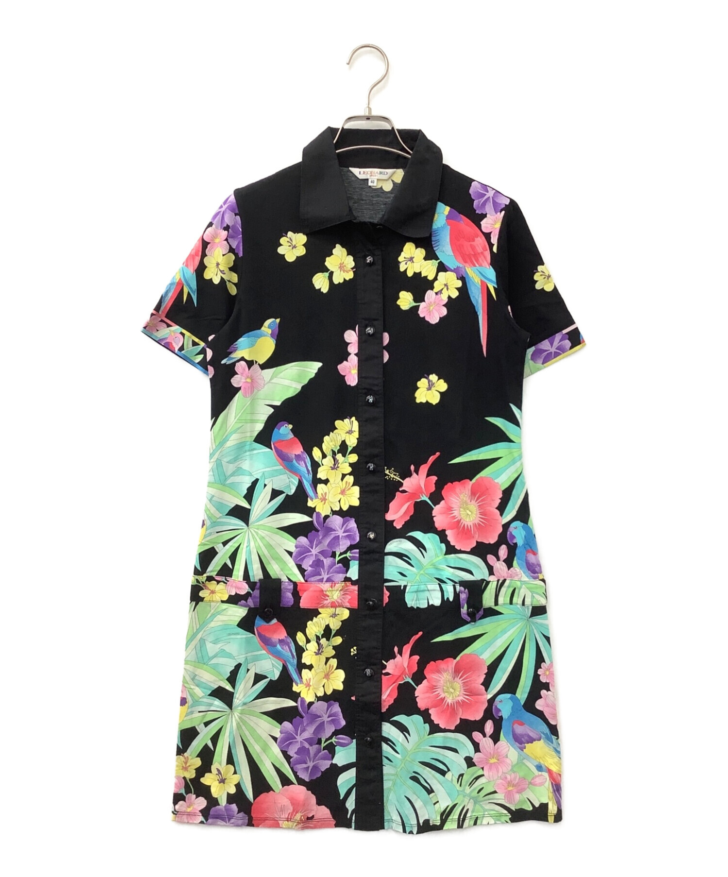 LEONARD FASHION レオナール 総柄ワンピース 40