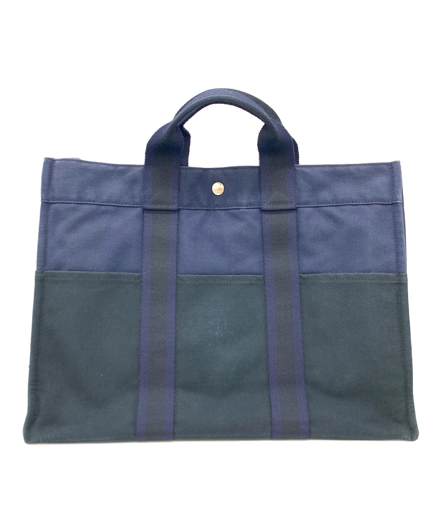 HERMES エルメス ニューフールトゥMM キャンバスデニム トートバッグ 