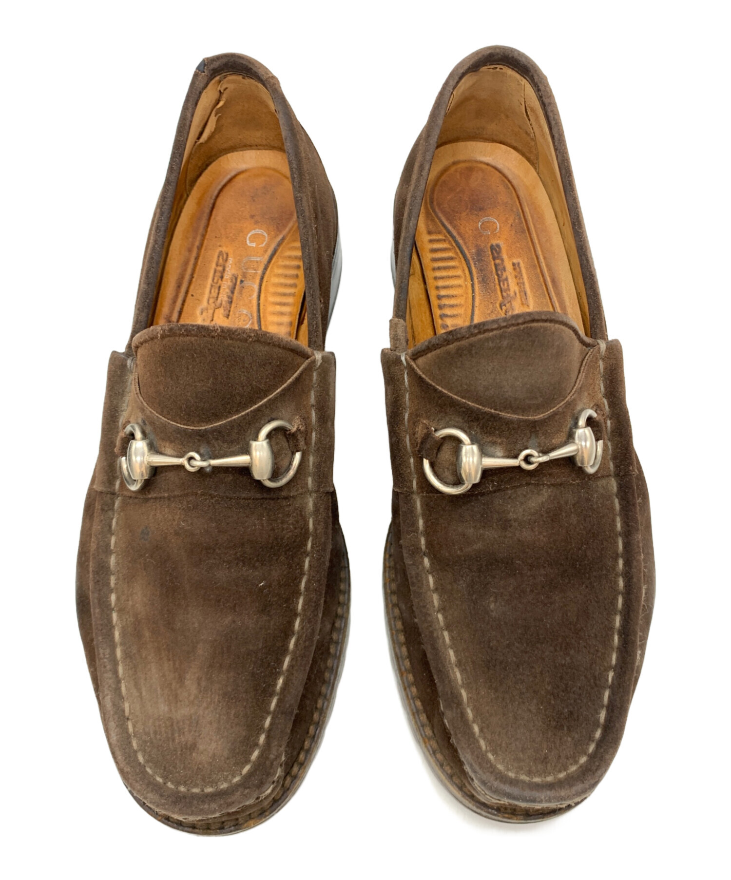 中古・古着通販】GUCCI (グッチ) ホースビットローファー ブラウン 