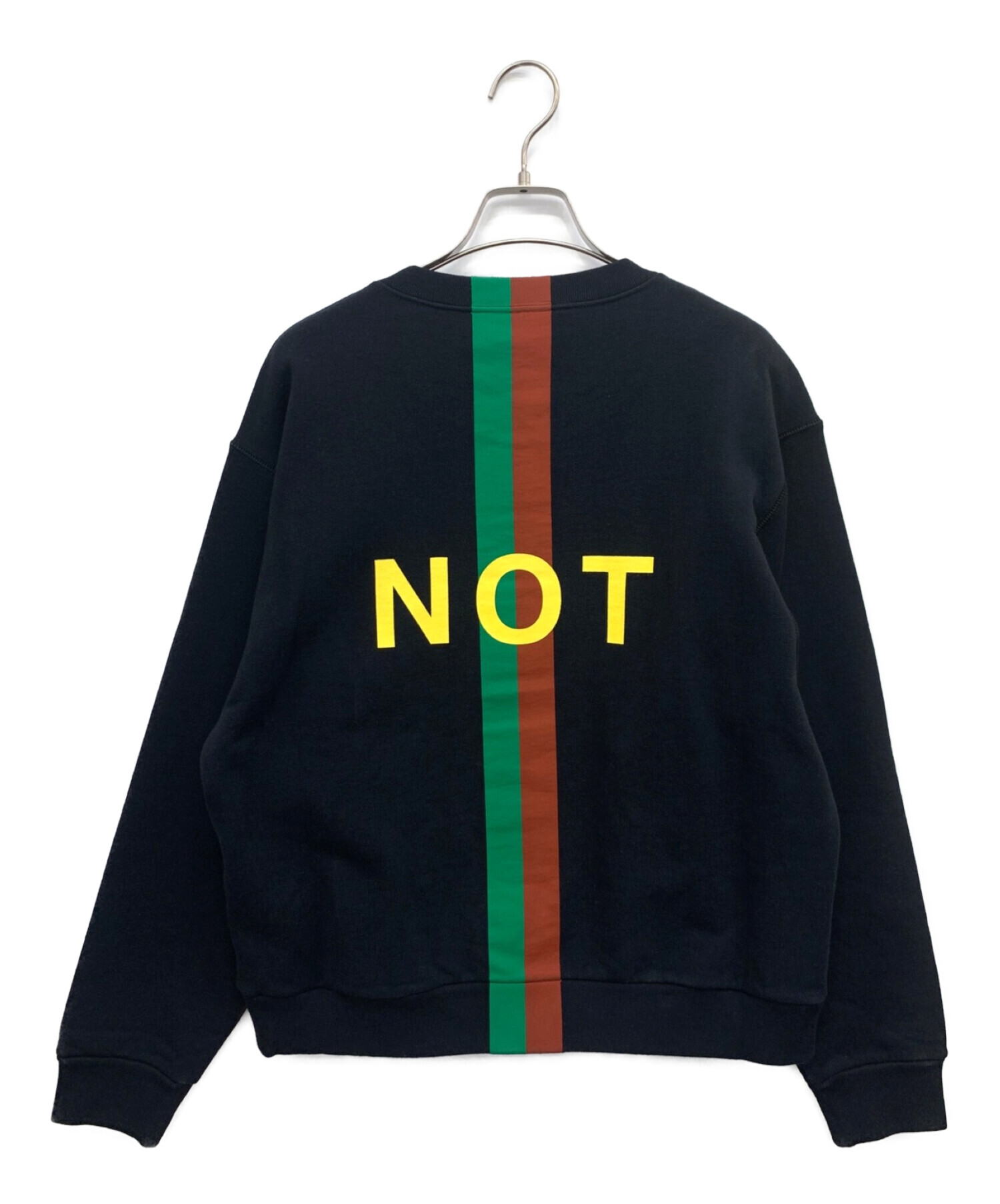 中古・古着通販】GUCCI (グッチ) Fake/Not Print Sweatshirt ブラック