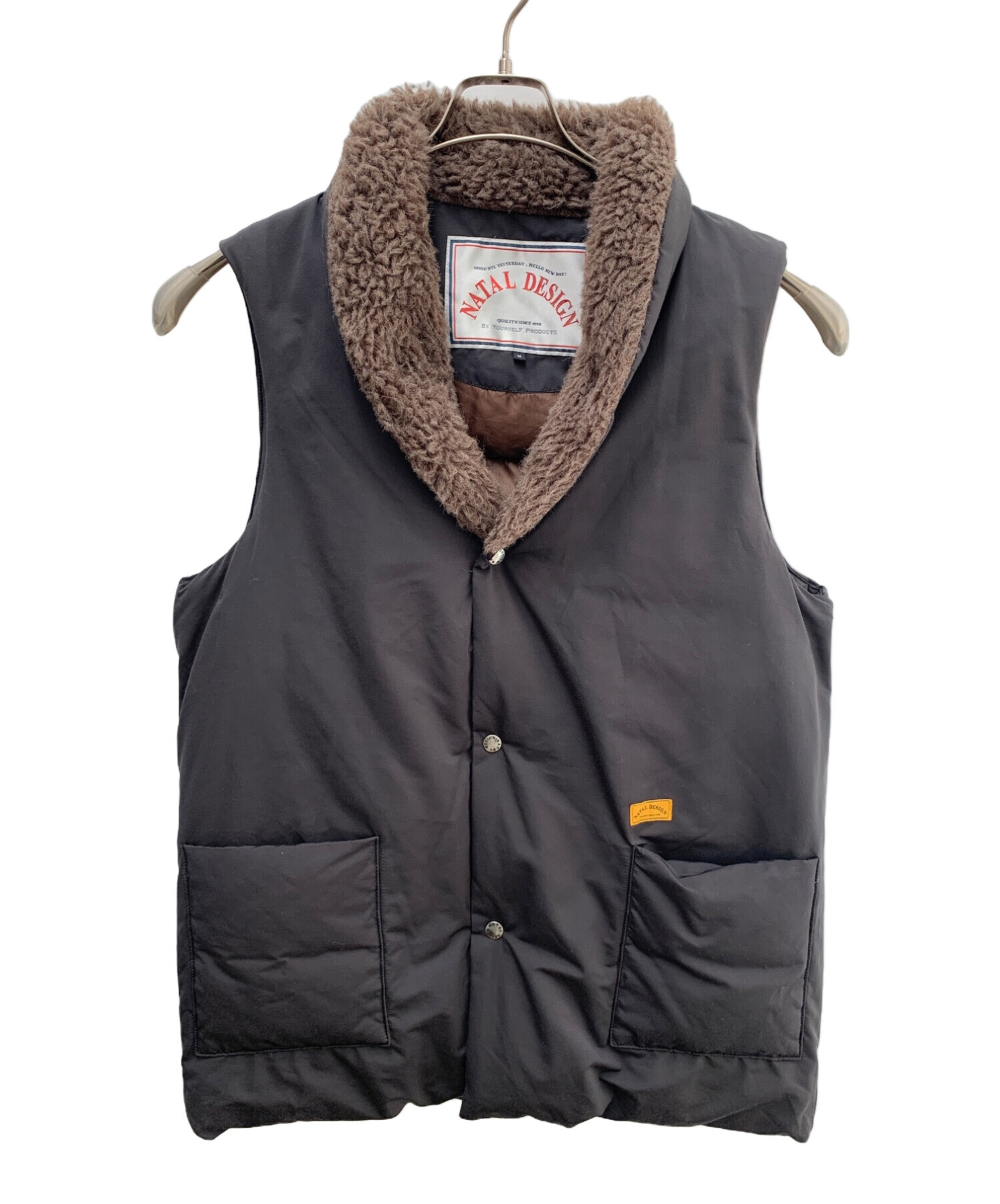 NATAL DESIGN ブラック ダウンベスト Mサイズ NATAL DESIGN ブラック ダウンベスト Mサイズ ネイタルデザイン パイル