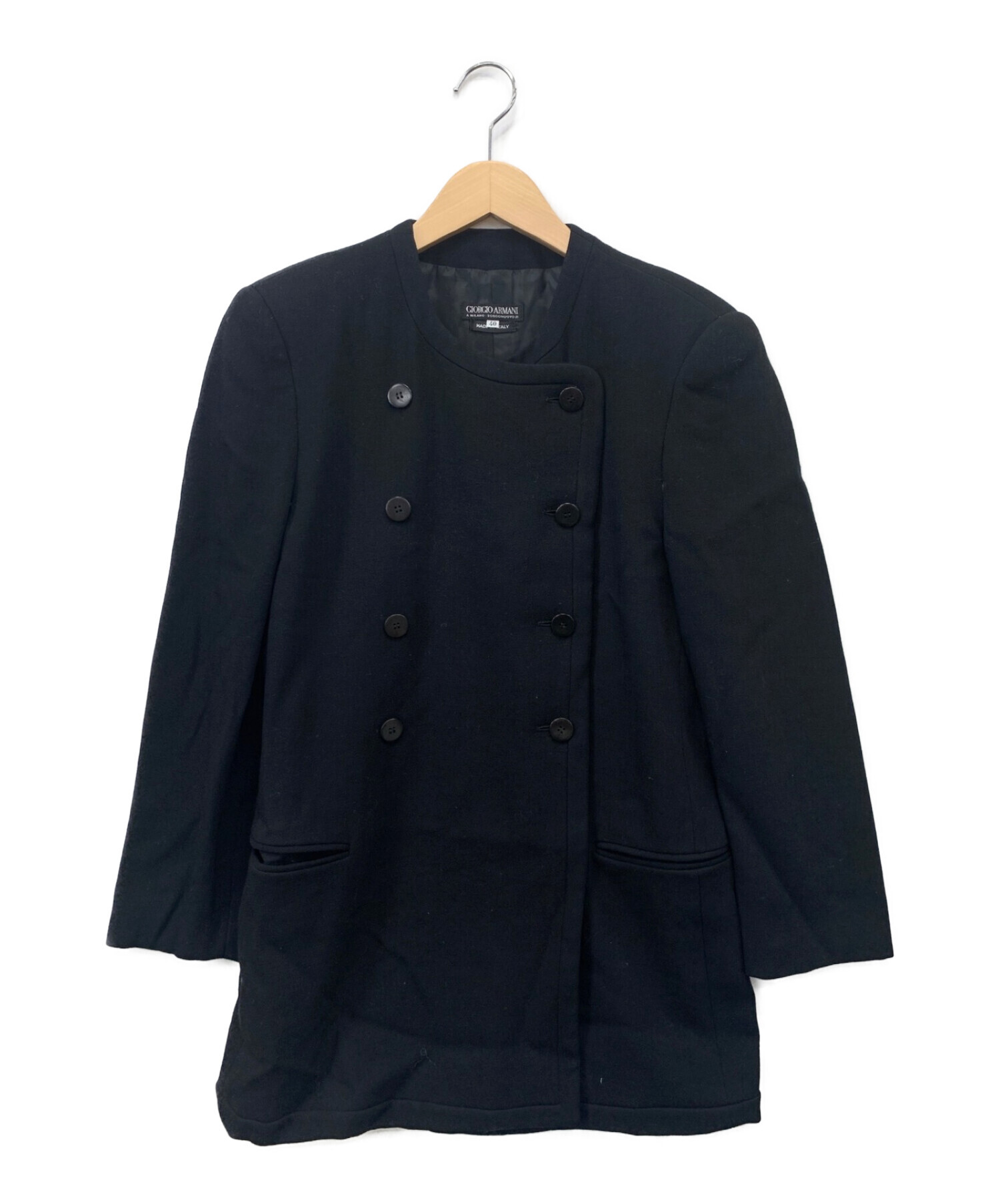 ✨超ロング丈 大きいサイズ✨ジョルジオアルマーニ❣️ベルテッドコート　メンズ　黒 ✨超ロング丈 大きいサイズ✨ジョルジオアルマーニ❣️ベルテッド