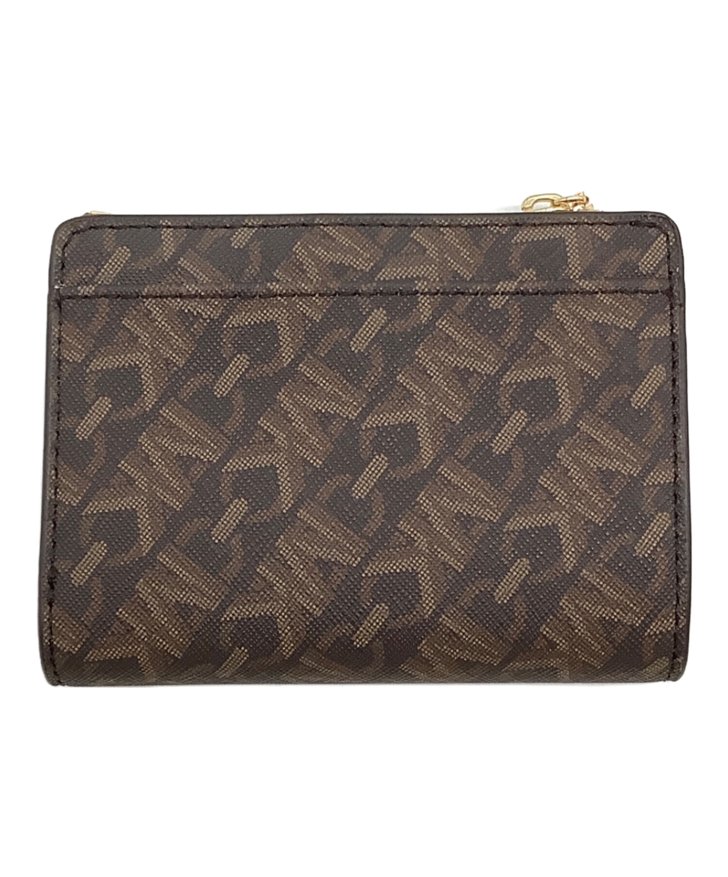 未使用 マイケルコース 財布 折りたたみ MK ブラウン 金 ロゴ