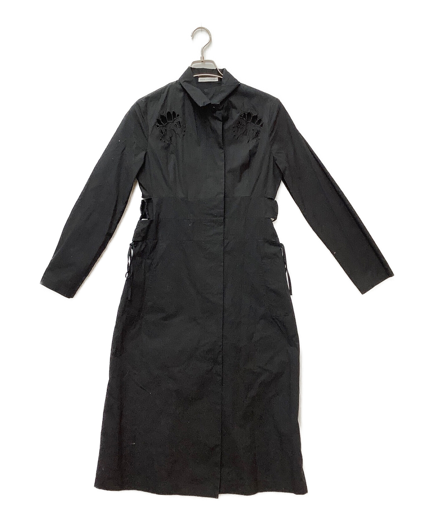 AKANE UTSUNOMIYA (アカネウツノミヤ) サイドレース刺繍コート ブラック サイズ:36