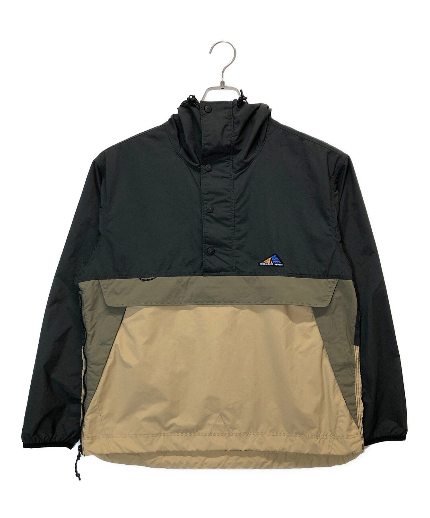 NEW BALANCE (ニューバランス) アノラックジャケット ブラック×ベージュ サイズ:small36-38