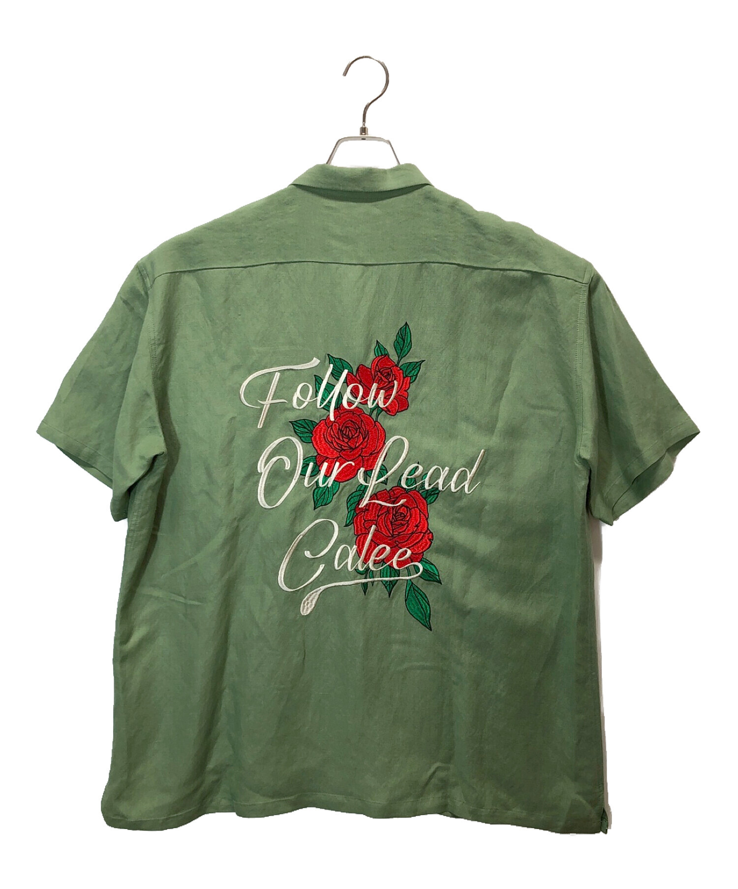 CALEE (キャリー) オープンカラーシャツ グリーン サイズ:Ｌ