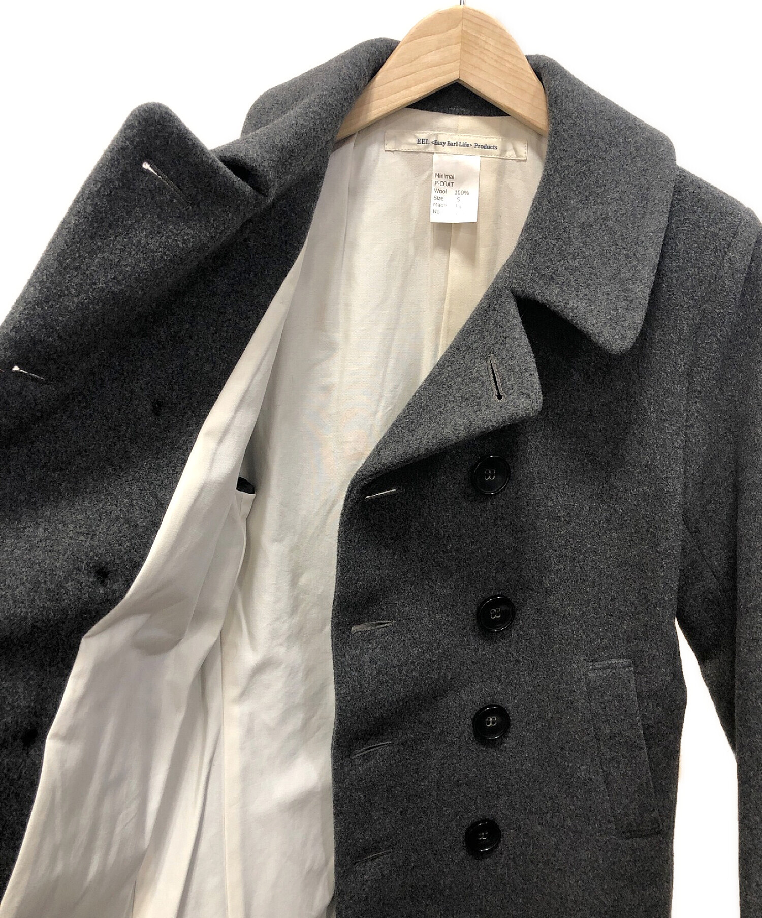 中古・古着通販】EASY EARL LIFE (イール) Pコート グレー サイズ:S 