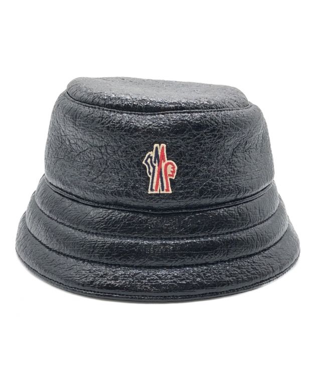【未使用品】MONCLER ブラック バケットハット M MONCLER ブラック バケットハット M モンクレール バケットハット