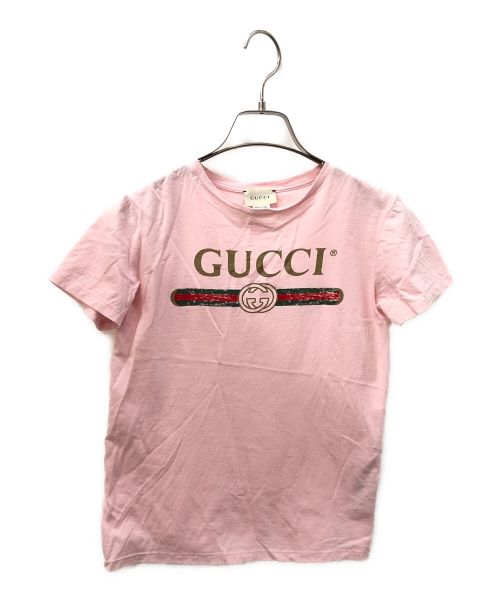 中古・古着通販】GUCCI (グッチ) 半袖カットソー ピンク サイズ:10  