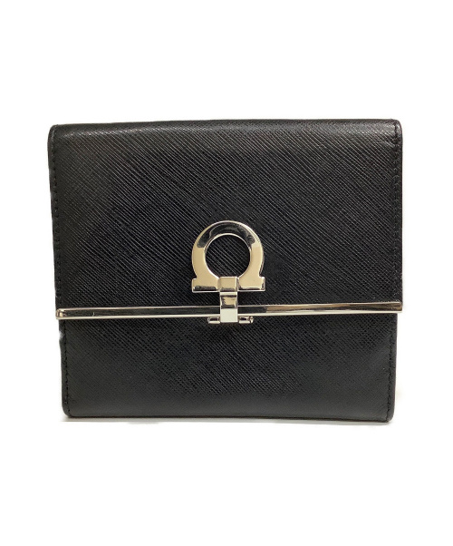 Ferragamo サルヴァトーレフェラガモ✨財布 二つ折り財布 ガンチーニ黒
