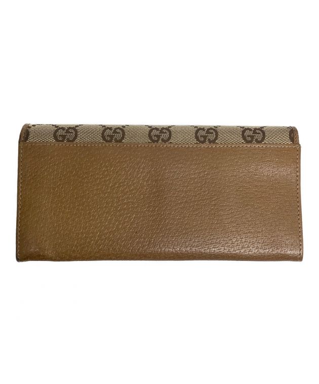 中古・古着通販】GUCCI (グッチ) 長財布 ベージュ×ブラウン｜ブランド 