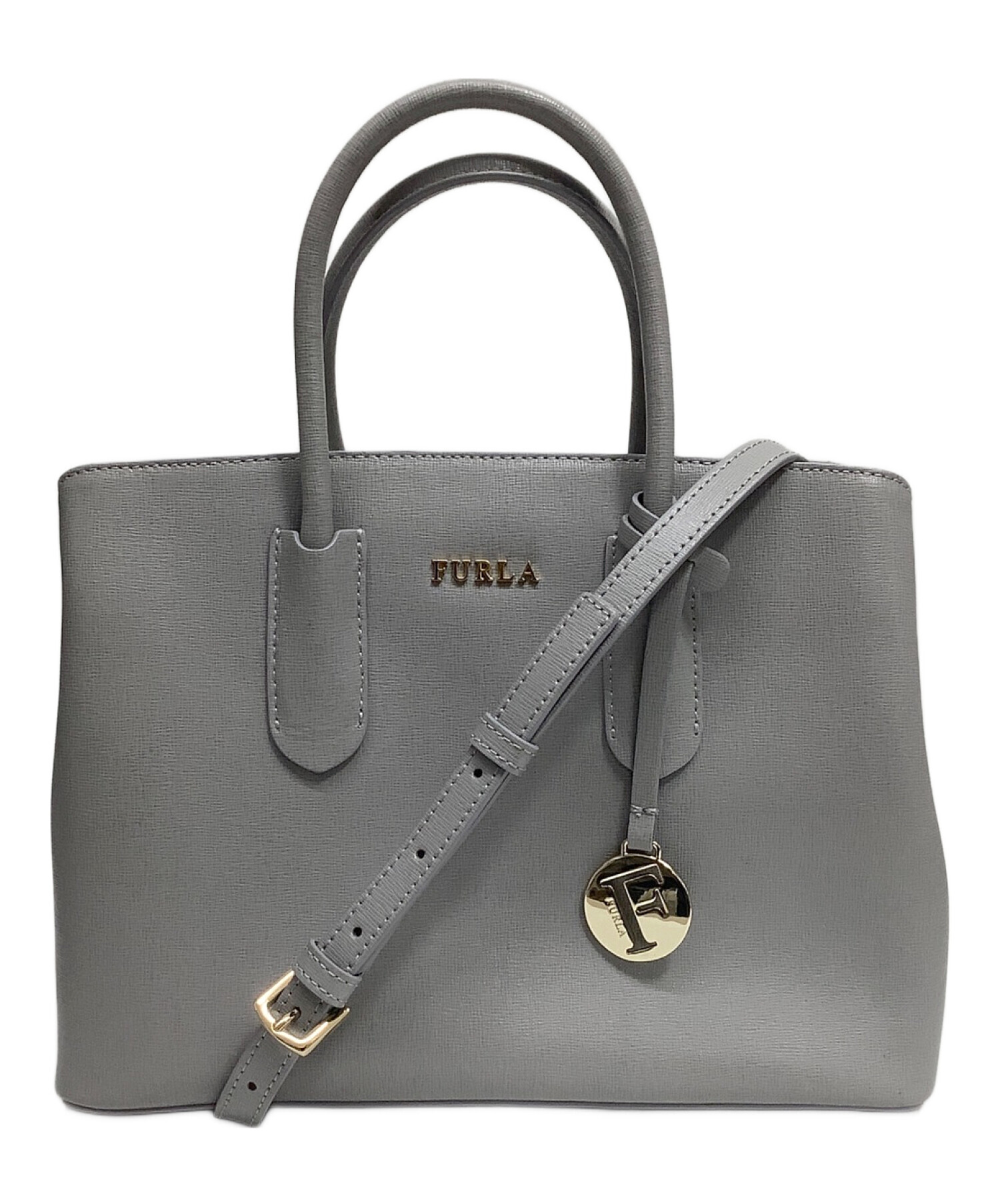 FURLA 2way ショルダーバッグ グレー（美品 FURLA フルラ 2way  