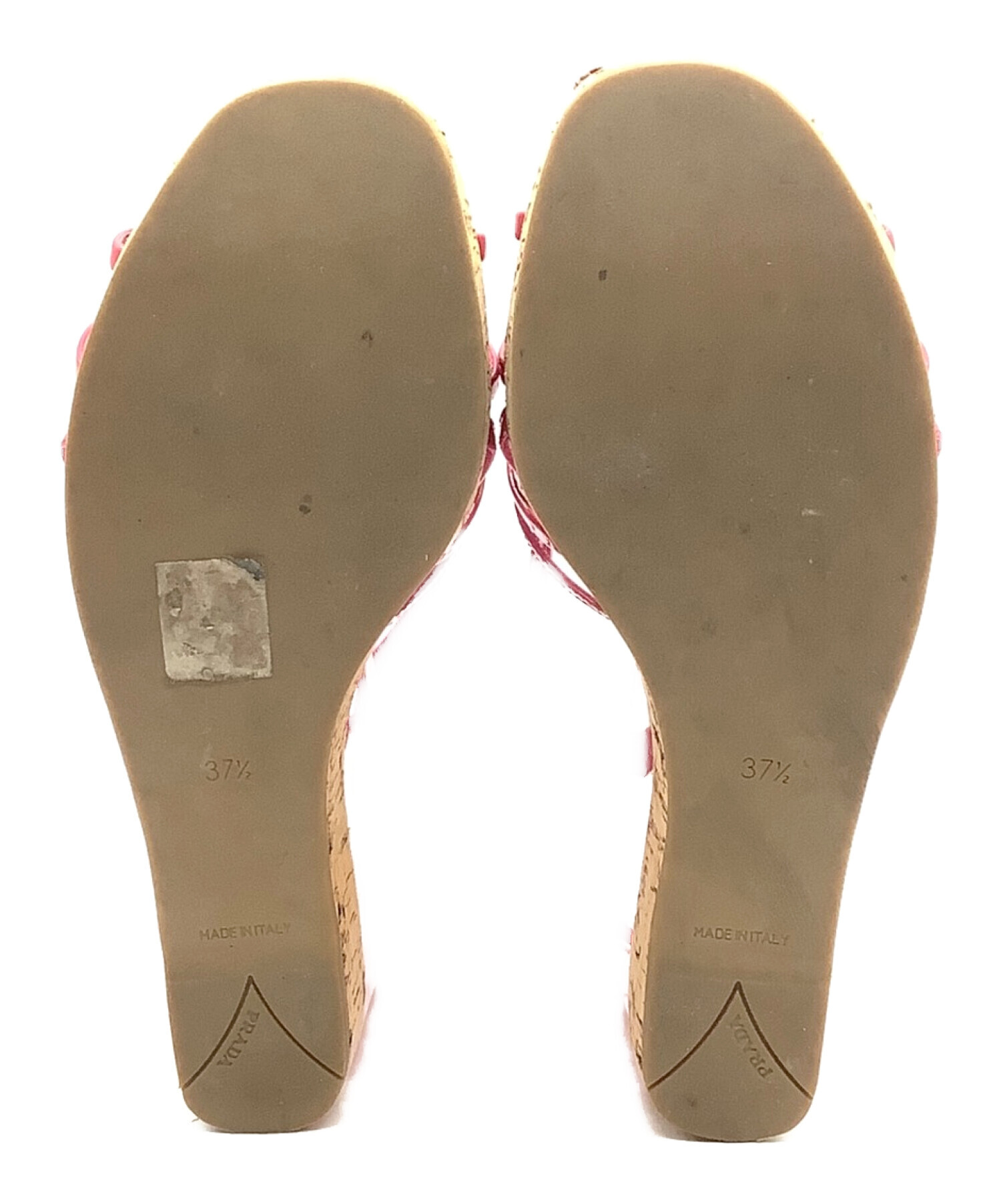 中古・古着通販】PRADA (プラダ) 厚底サンダル ショッキングピンク  