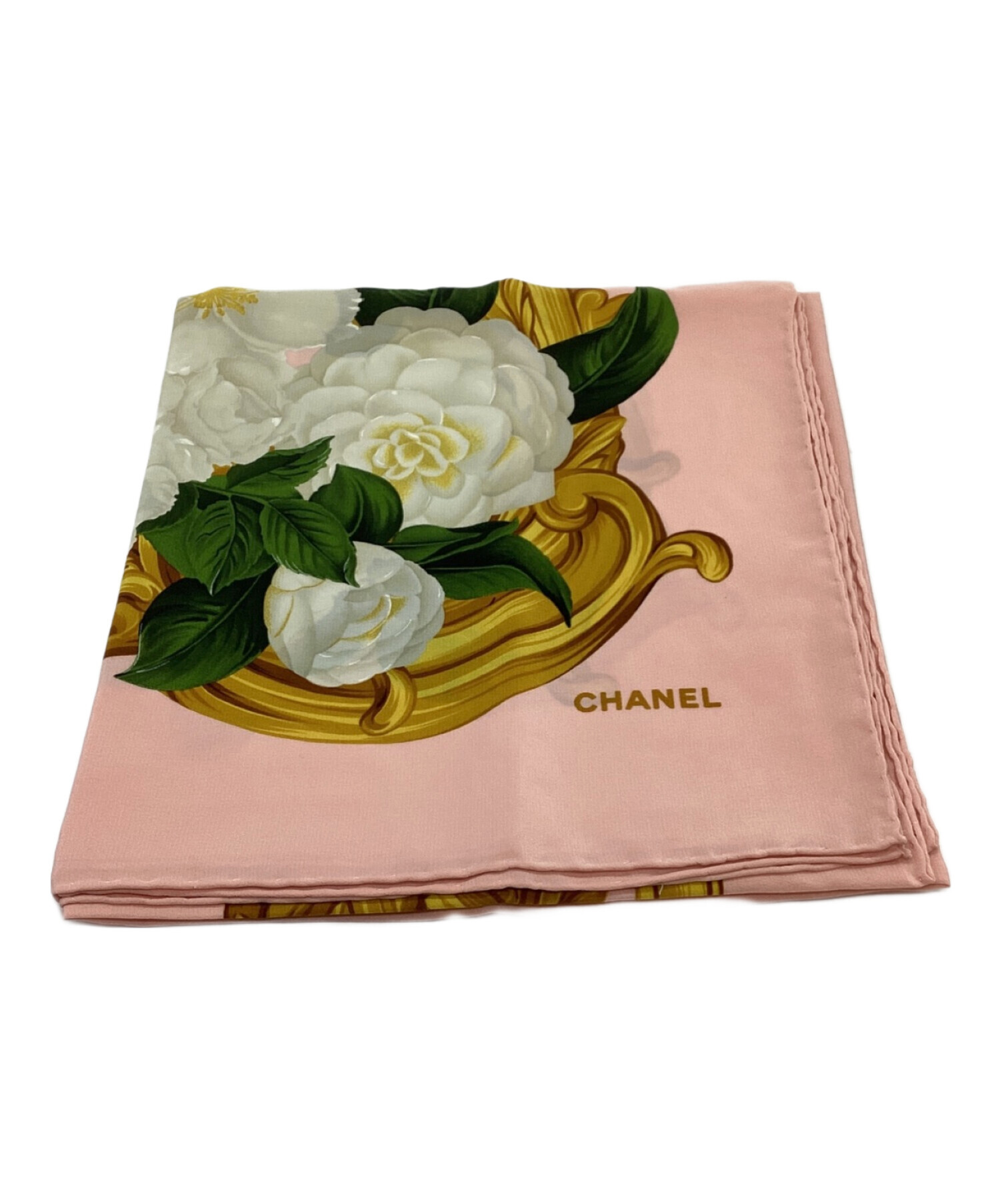 中古・古着通販】CHANEL (シャネル) スカーフ ピンク×ホワイト  