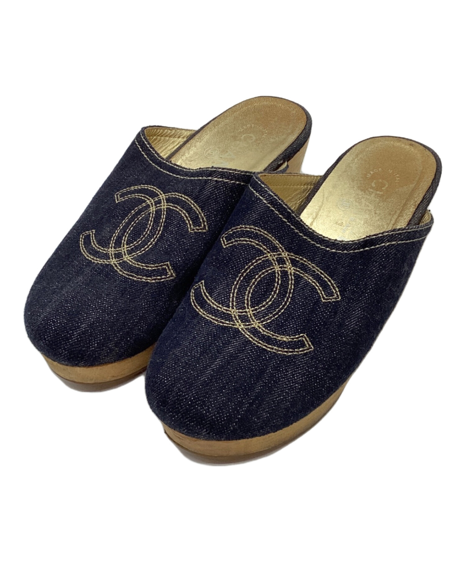 中古・古着通販】CHANEL (シャネル) デニムサボサンダル インディゴ 