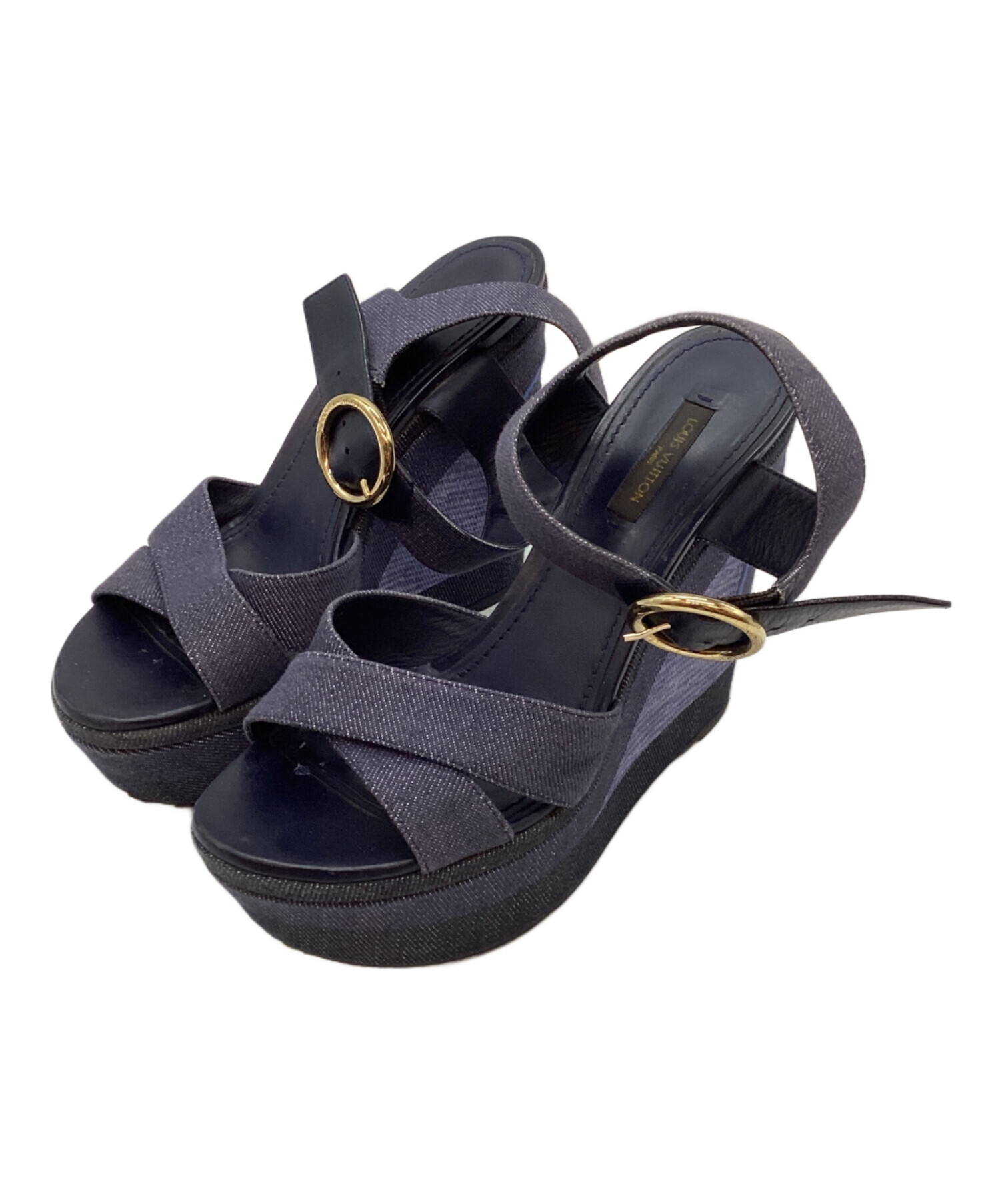 Louis Vuitton デニムストラップ サンダル サイズ:37 1/2 靴 