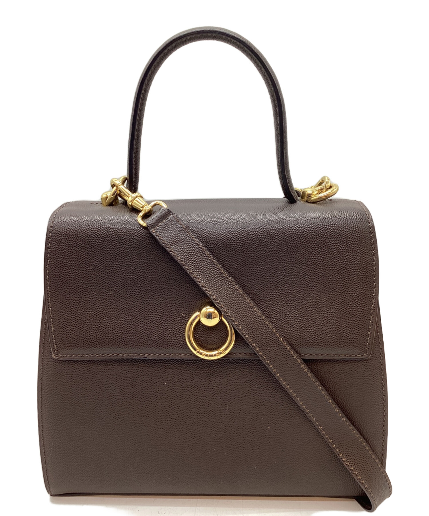 中古・古着通販】CELINE (セリーヌ) 2WAYショルダーバッグ ブラウン 