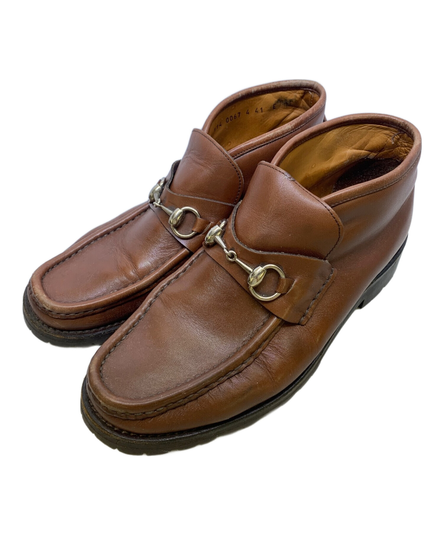 中古・古着通販】GUCCI (グッチ) ホースビットレザーチャッカブーツ 