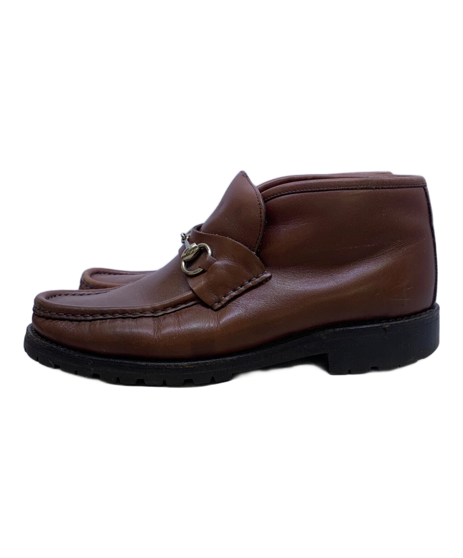 中古・古着通販】GUCCI (グッチ) ホースビットレザーチャッカブーツ 