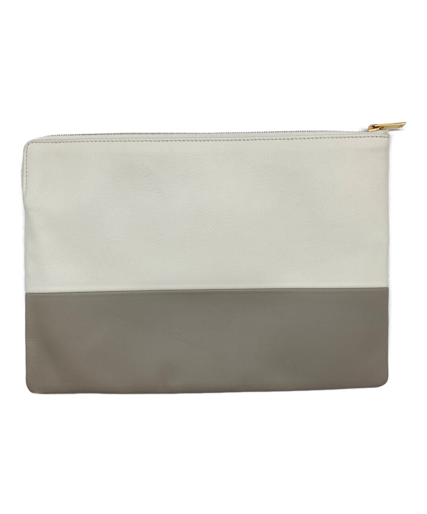 中古・古着通販】CELINE (セリーヌ) バイカラーポーチ グレー 