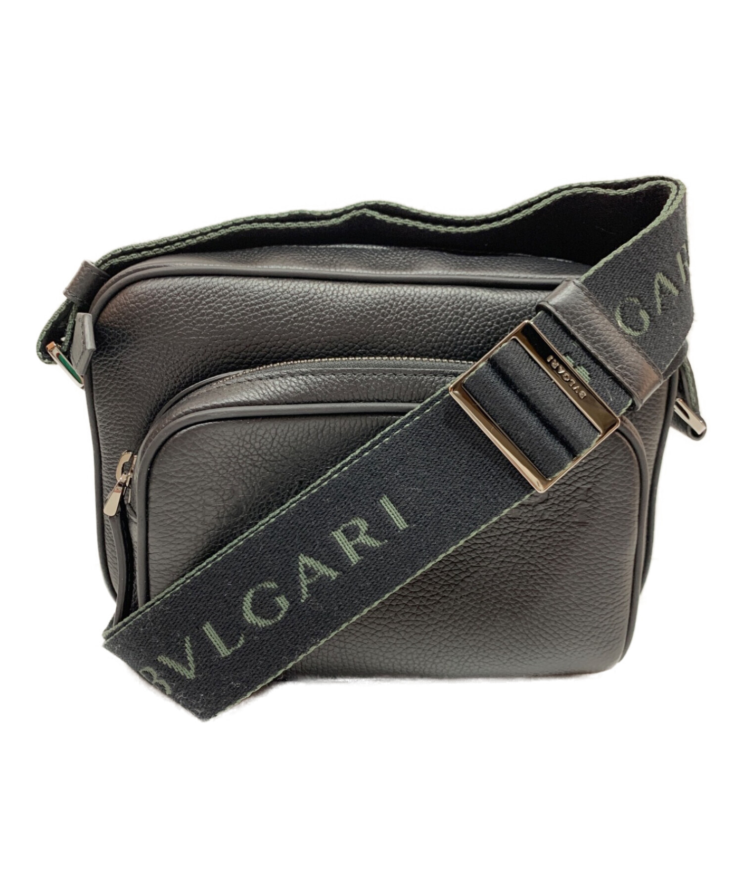正規 証明書付 BVLGARI ブルガリ ショルダーバッグ レザー 黒
