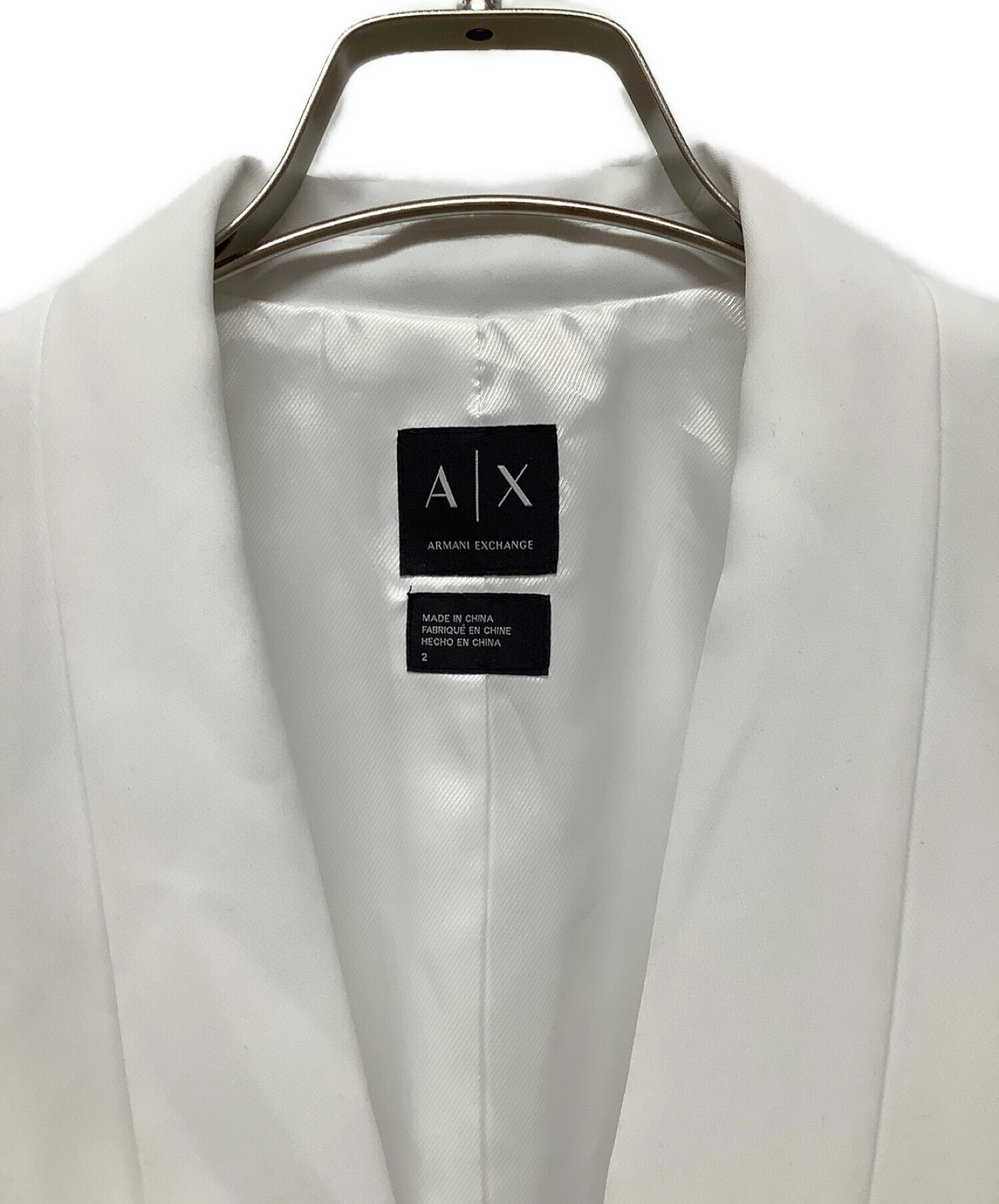ARMANI EXCHANGE (アルマーニ エクスチェンジ) ホワイト テーラードジャケット ホワイト サイズ:2 未使用品
