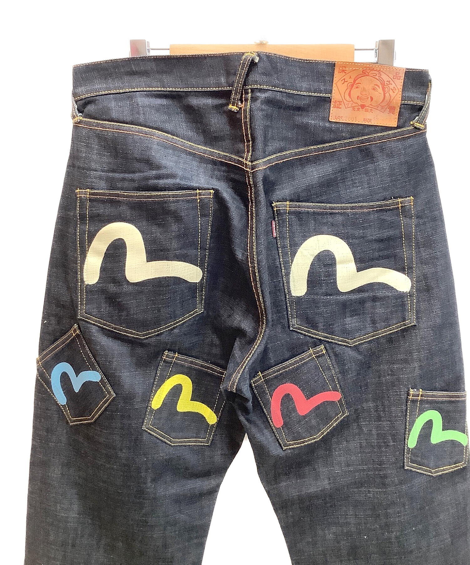 中古・古着通販】EVISU (エビス) ペイントジーンズ ネイビー サイズ:33 