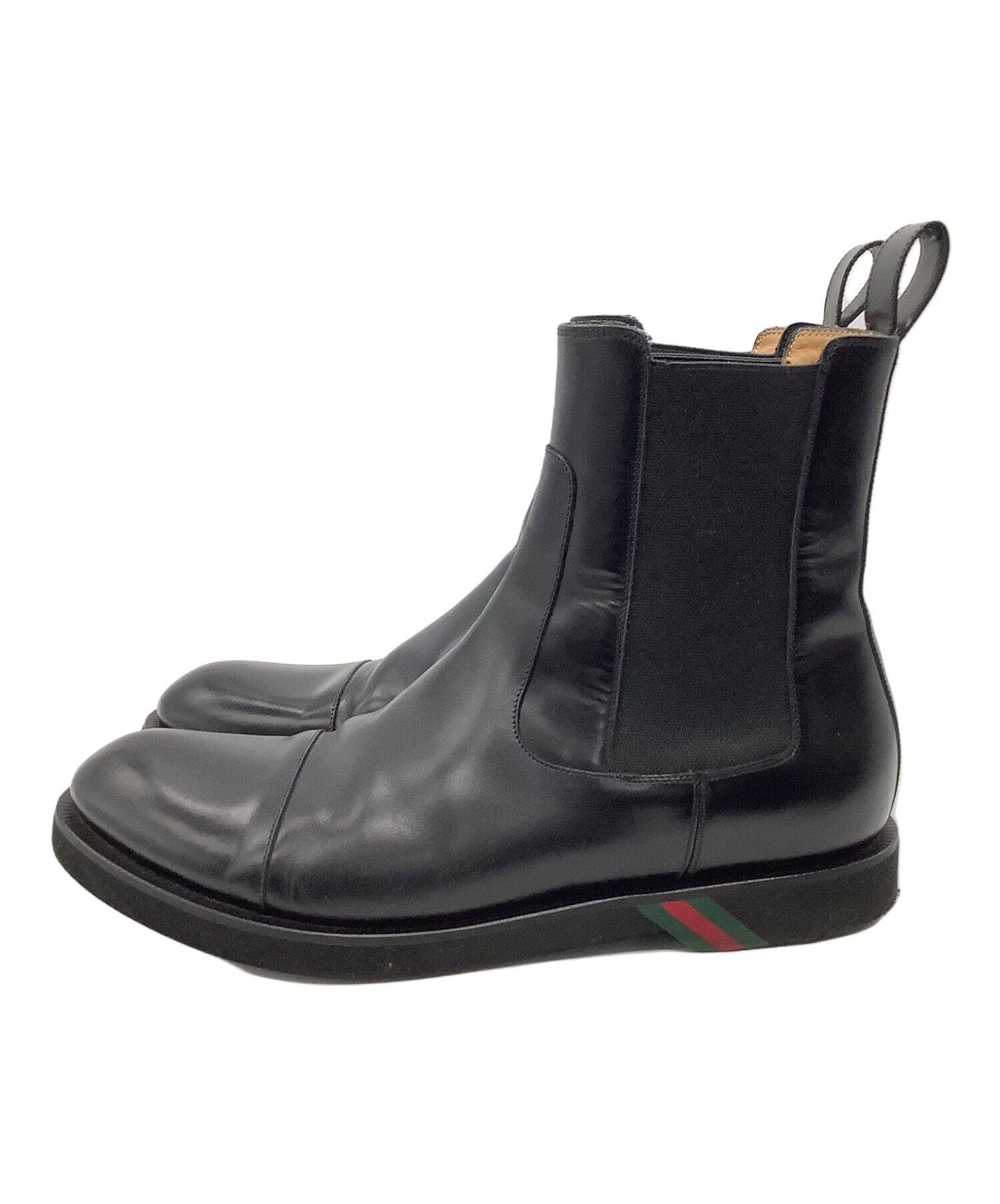 中古・古着通販】GUCCI (グッチ) サイドゴアブーツ ブラック サイズ:7 
