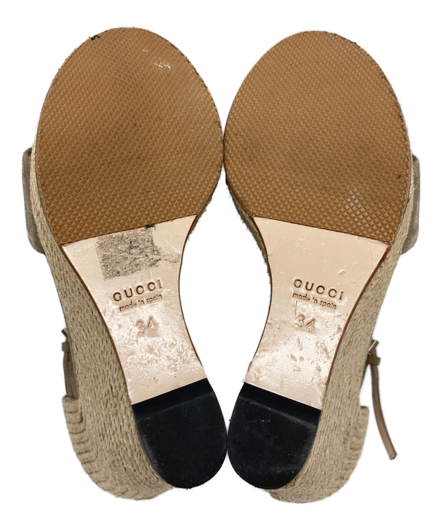 GUCCI グッチ ポリッシュドカーフスキン スライドサンダル ミッドヒール34