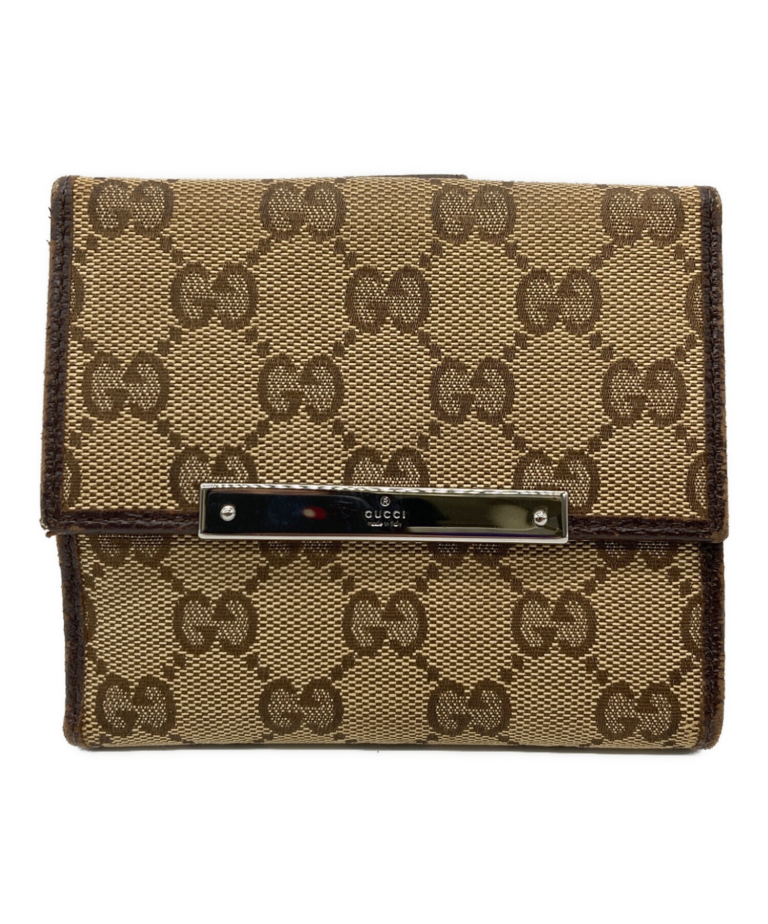 中古・古着通販】GUCCI (グッチ) 2つ折り財布 ブラウン｜ブランド 