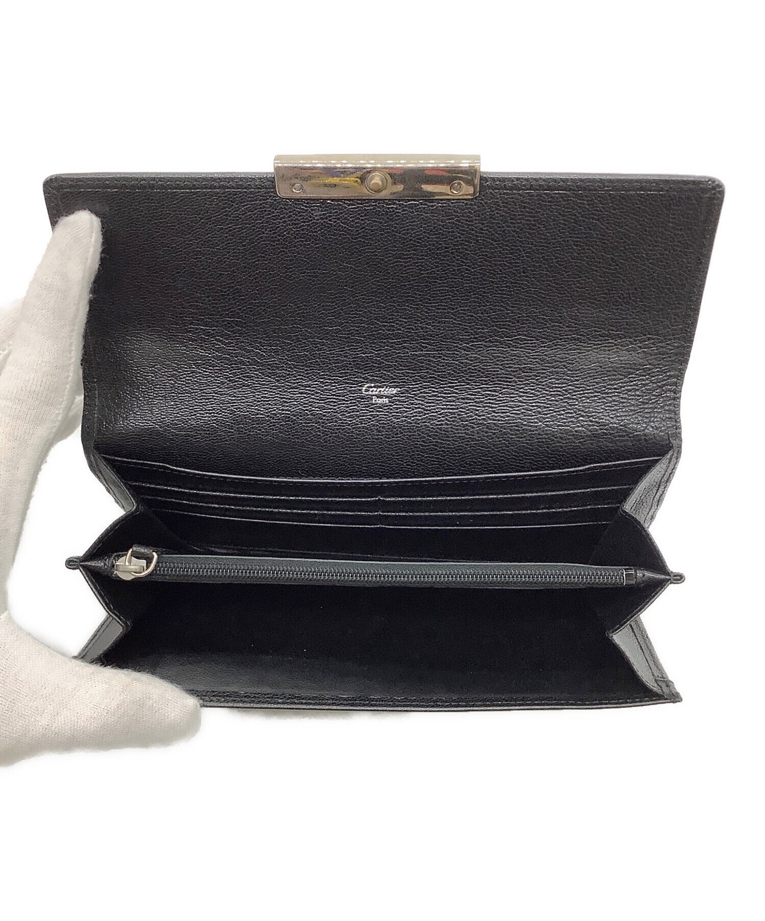 中古・古着通販】Cartier (カルティエ) 長財布 ブラック｜ブランド  