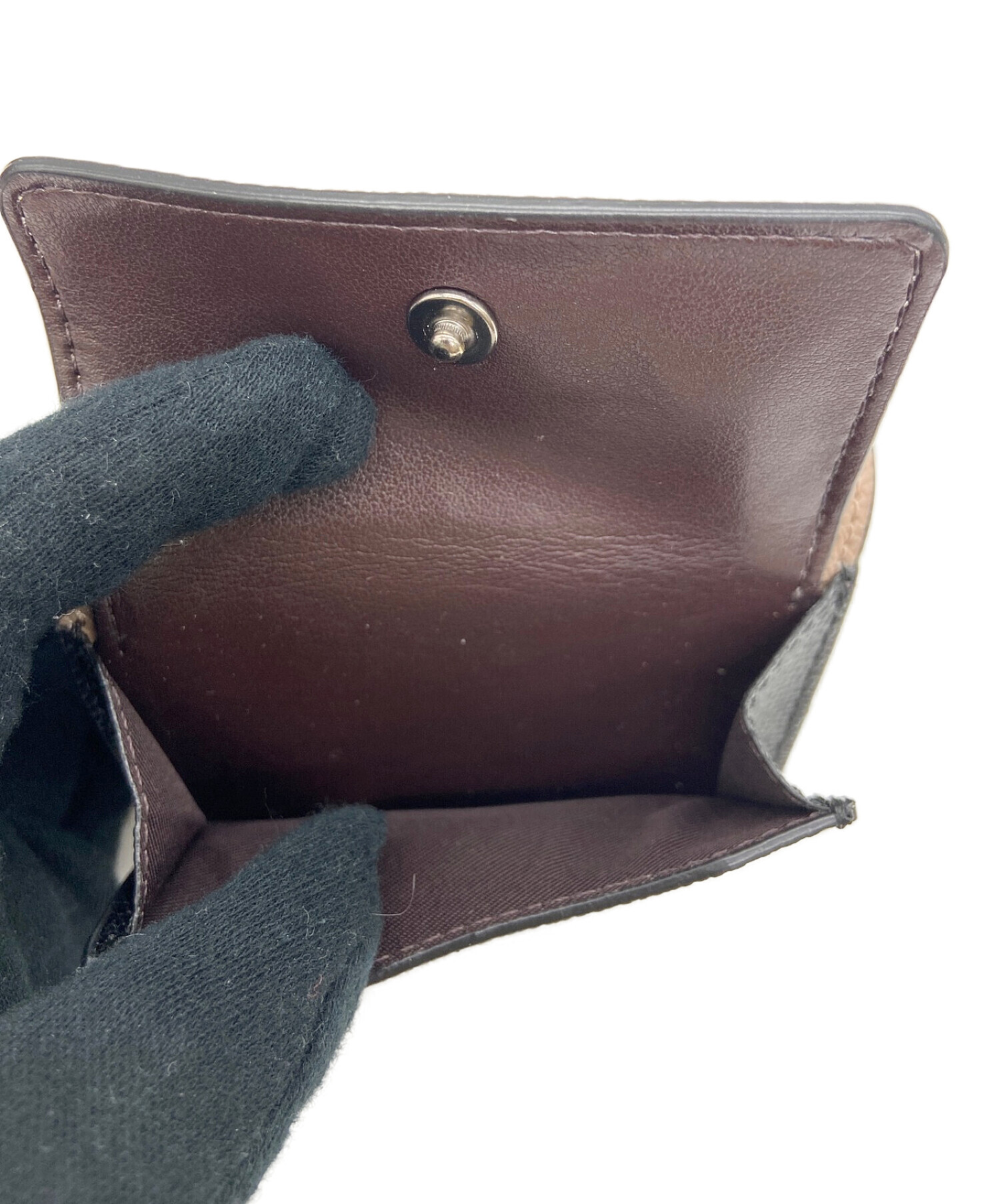 ✨未使用級 COACH 三つ折り財布 マイクロウォレット レザー ブラウン 人気 コーチ COACH 3つ折り財布 リファインドカーフレザー マイクロ