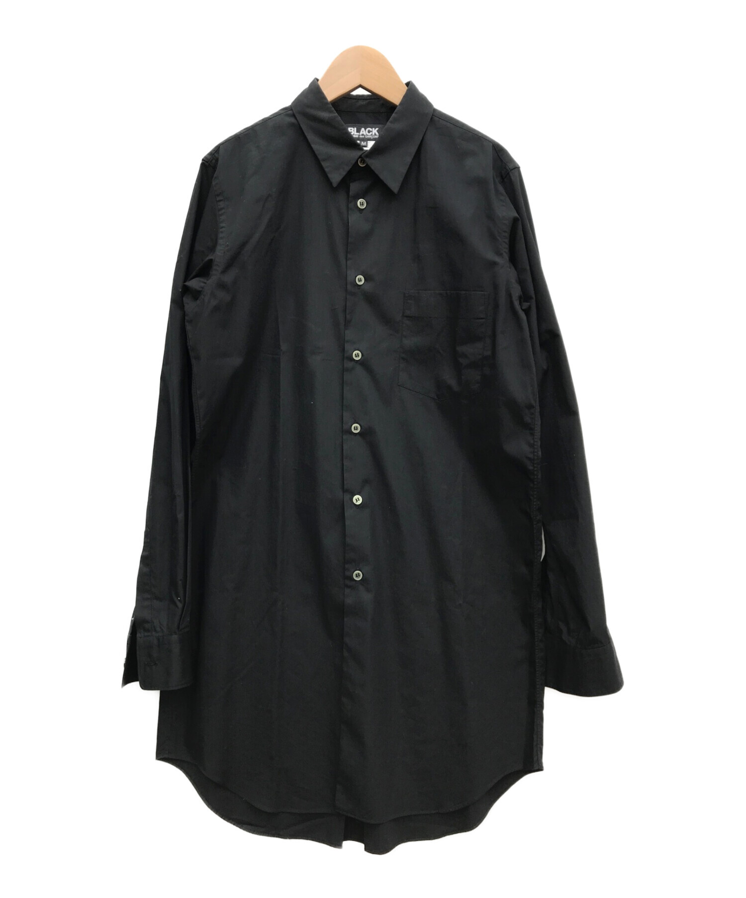 BLACK COMME des GARCONS (ブラックコムデギャルソン) ロングシャツ ブラック サイズ:M
