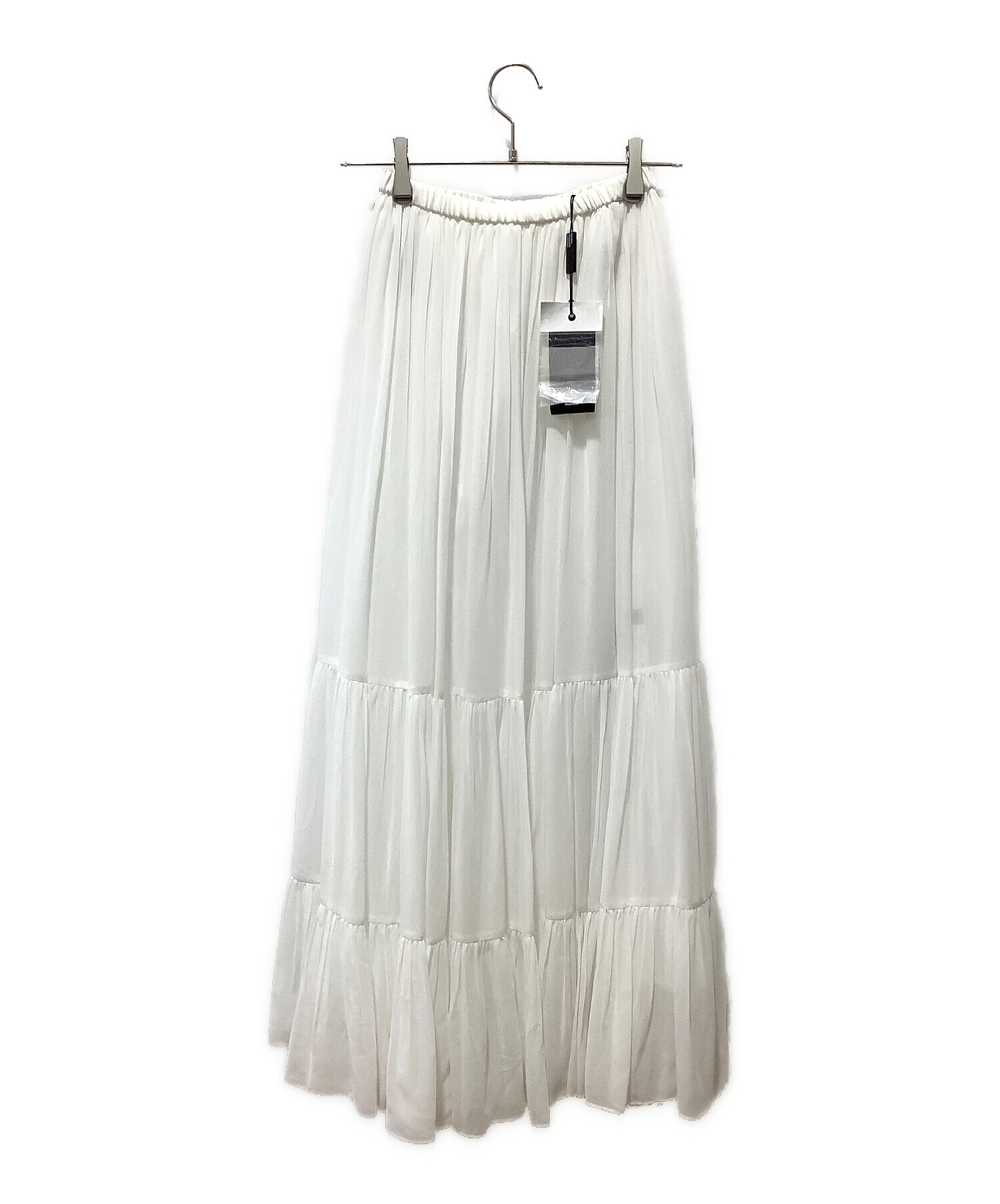 DOUBLE STANDARD CLOTHING (ダブルスタンダードクロージング) ティアードマキシスカート ホワイト サイズ:38 未使用品