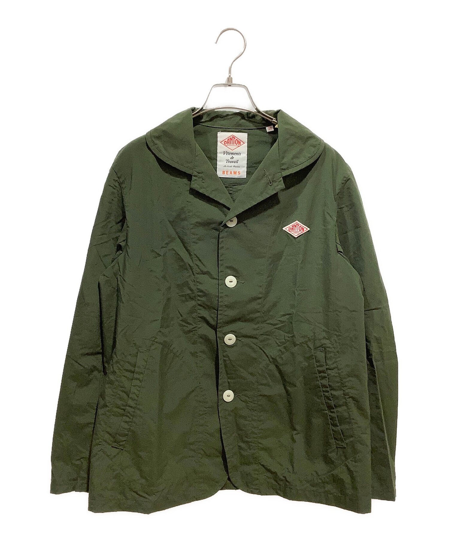 ダントン丸襟ジャケットブルゾンスーツ38カーキ ダントン丸襟ジャケットブルゾンスーツ38カーキ