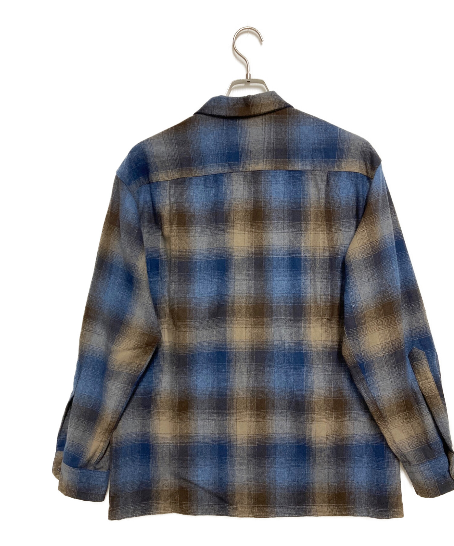 PENDLETON (ペンドルトン) ウールシャツジャケット ブルー×ブラウン サイズ:Mサイズ