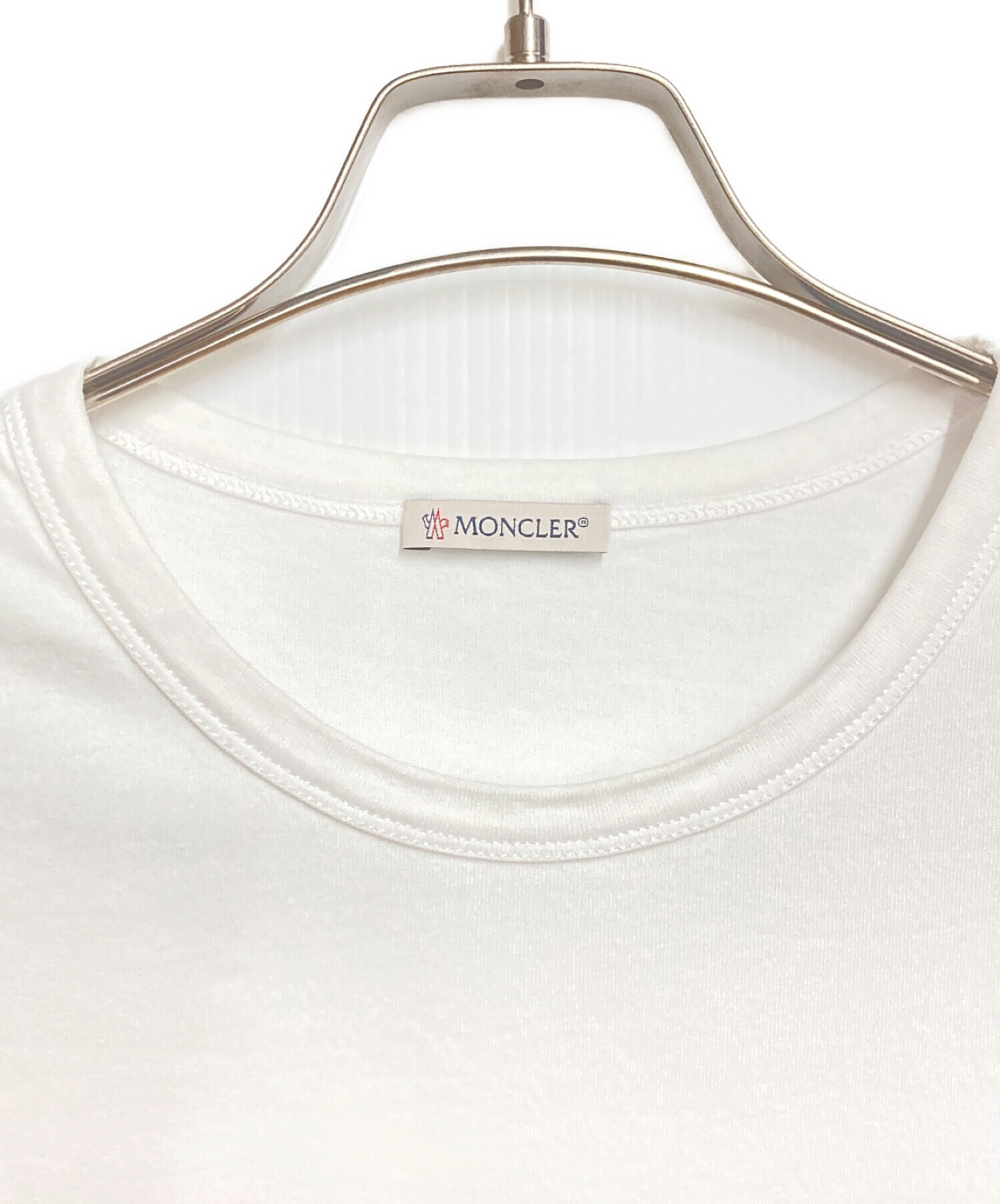 中古・古着通販】MONCLER (モンクレール) Tシャツ ホワイト サイズ:XL 