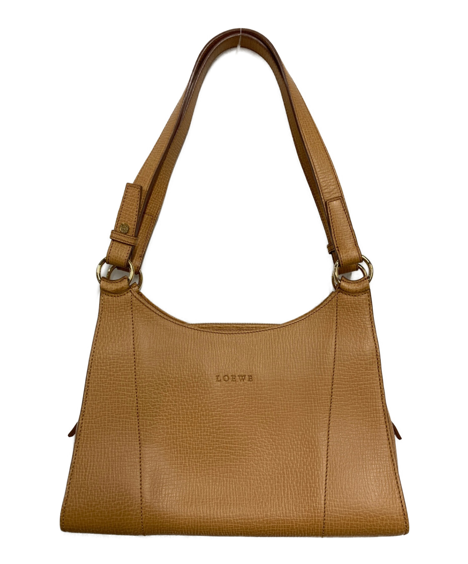 中古・古着通販】LOEWE (ロエベ) レザーハンドバッグ ベージュ 