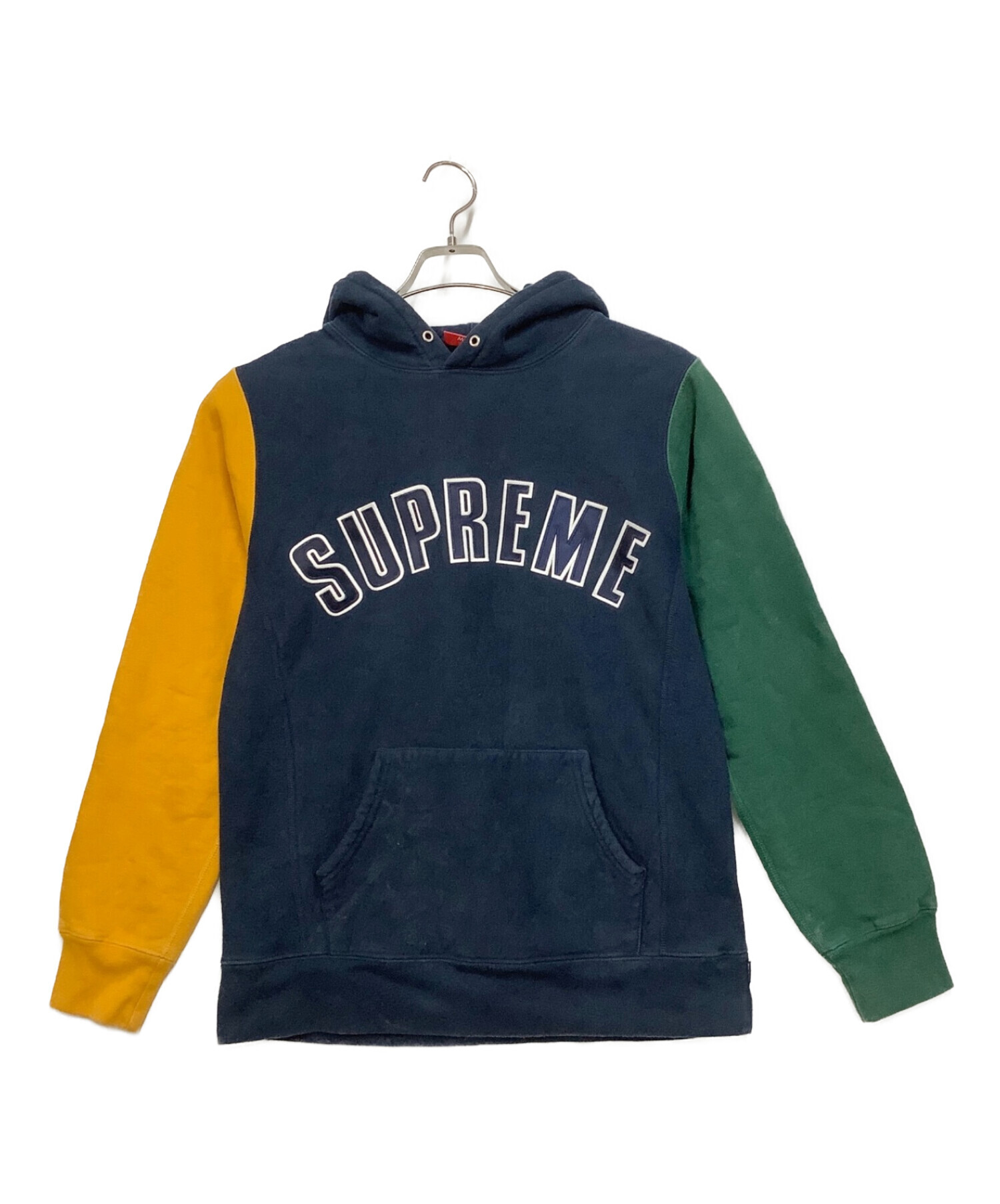 supreme Blocked Hooded Sweatshirt ネイビー M